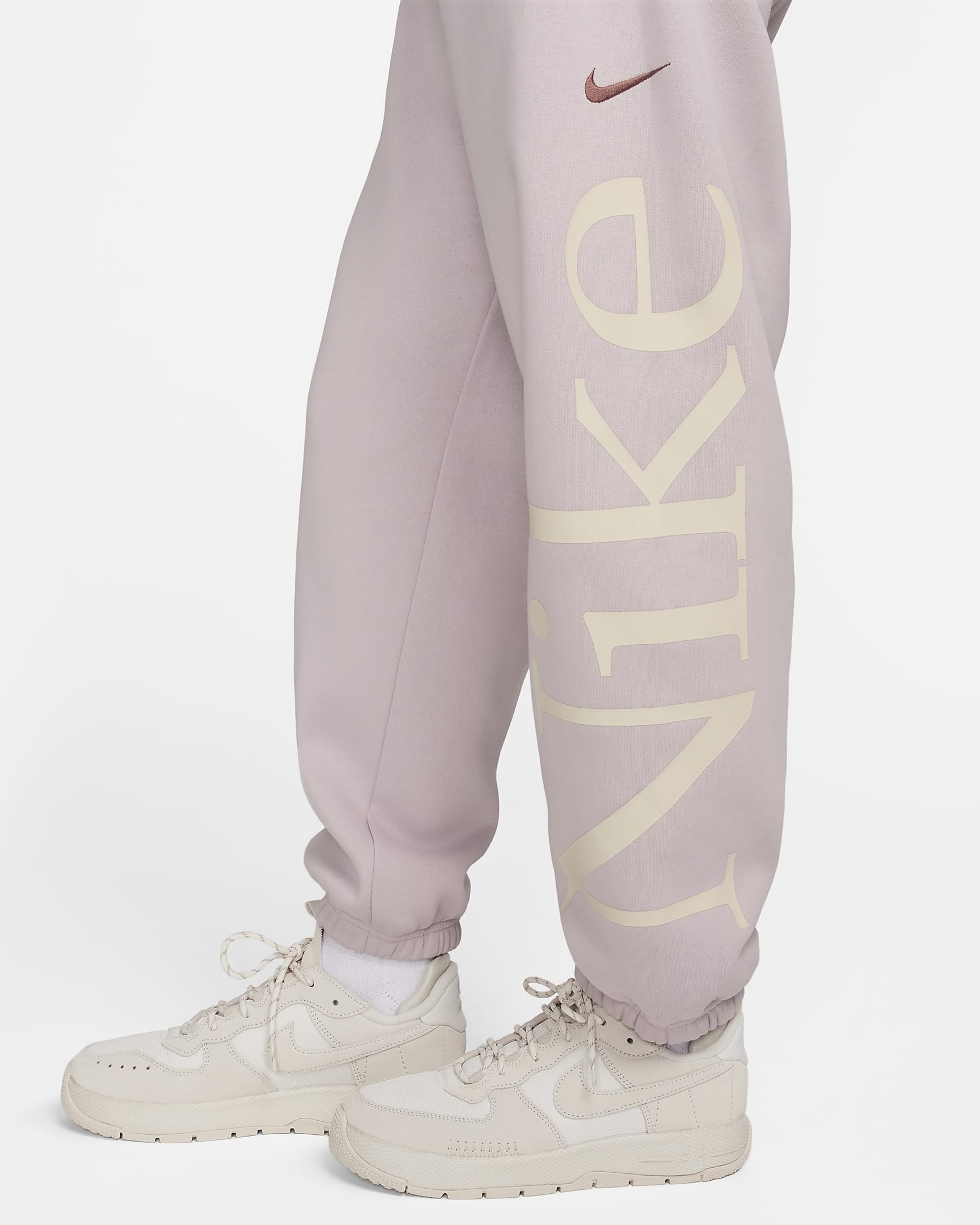 Nike Sportswear Phoenix Fleece Women's Oversized Logo Sweatpants - Platinum Violet/Light Orewood Brown/Smokey Mauve