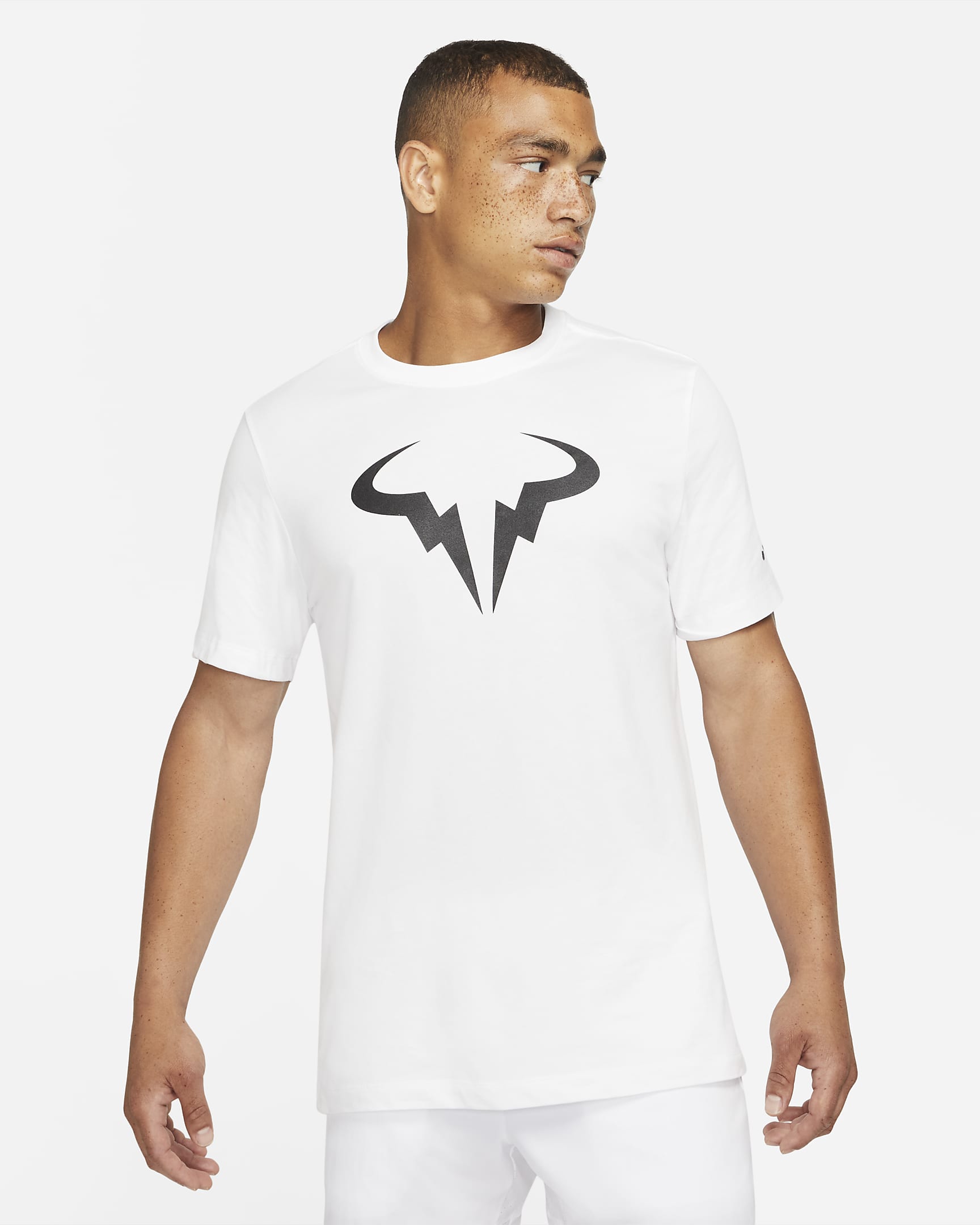 Playera de tenis para hombre NikeCourt Dri-FIT Rafa - Blanco/Negro
