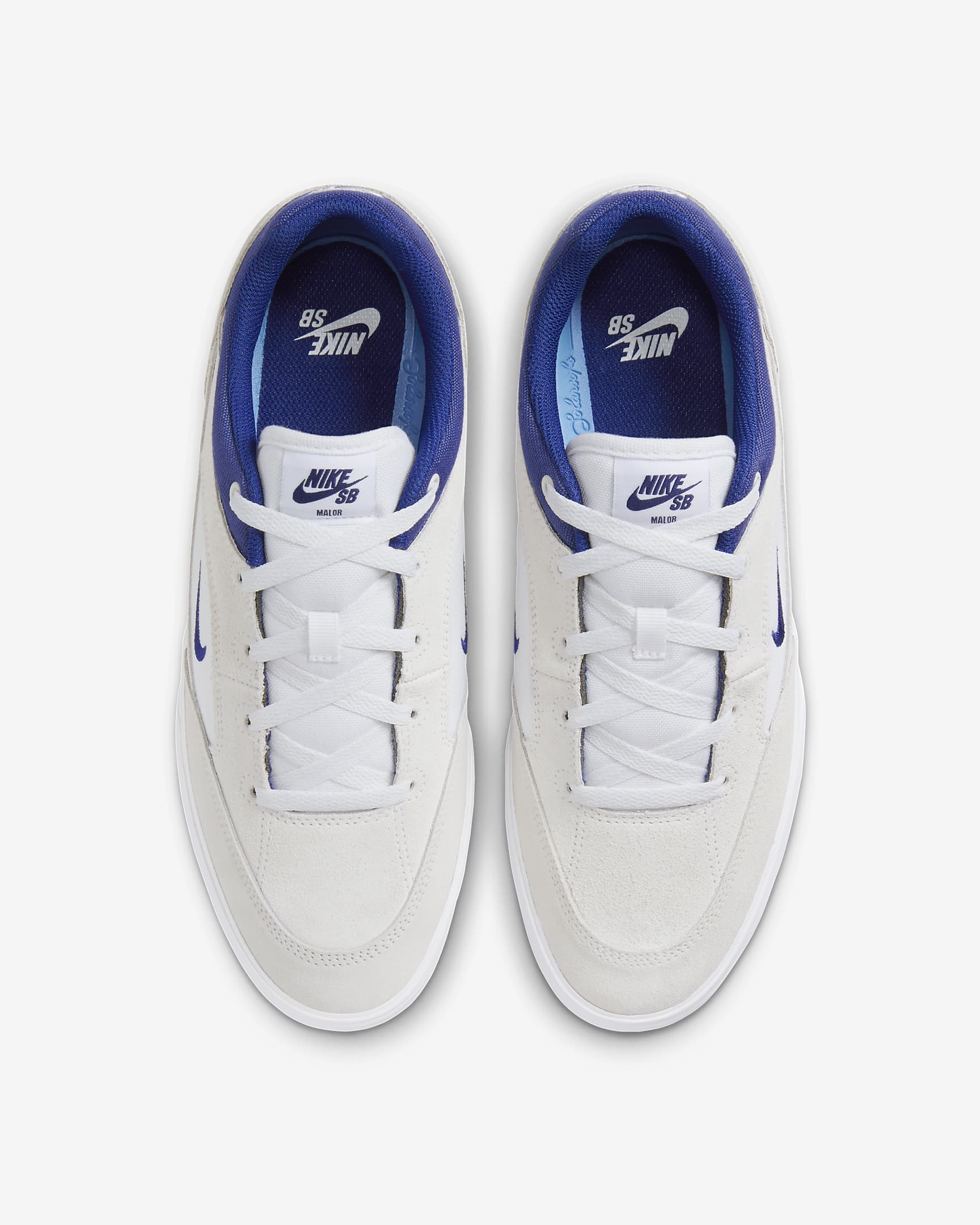 Tenis para hombre Nike SB Malor - Blanco/Tinte platino/Blanco/Azul royal intenso