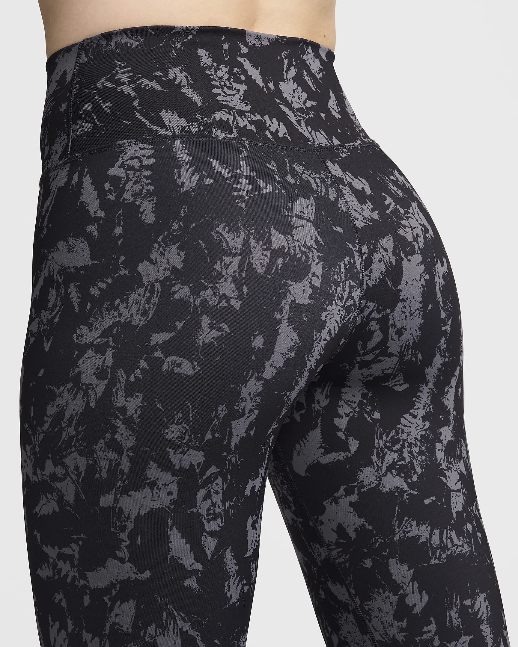 Leggings estampados de tiro alto de 7/8 para mujer Nike One - Negro/Negro