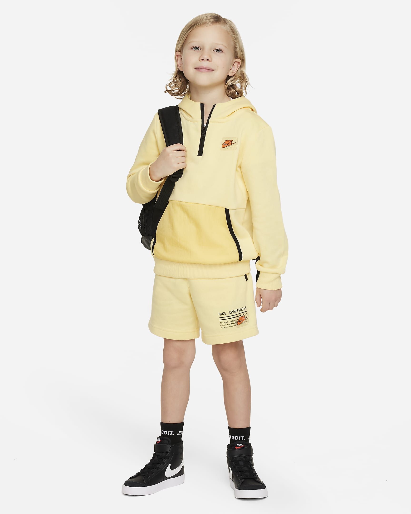 Nike Sportswear Paint Your Future Little Kids' French Terry Shorts - Soft Yellow