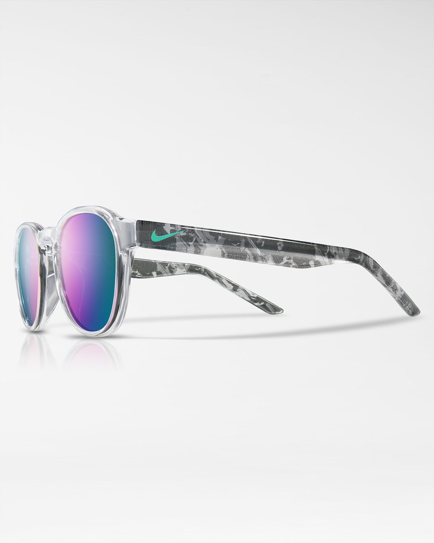 Nike Smash Mirrored Kids Sunglasses - Clear/Wolf Grey