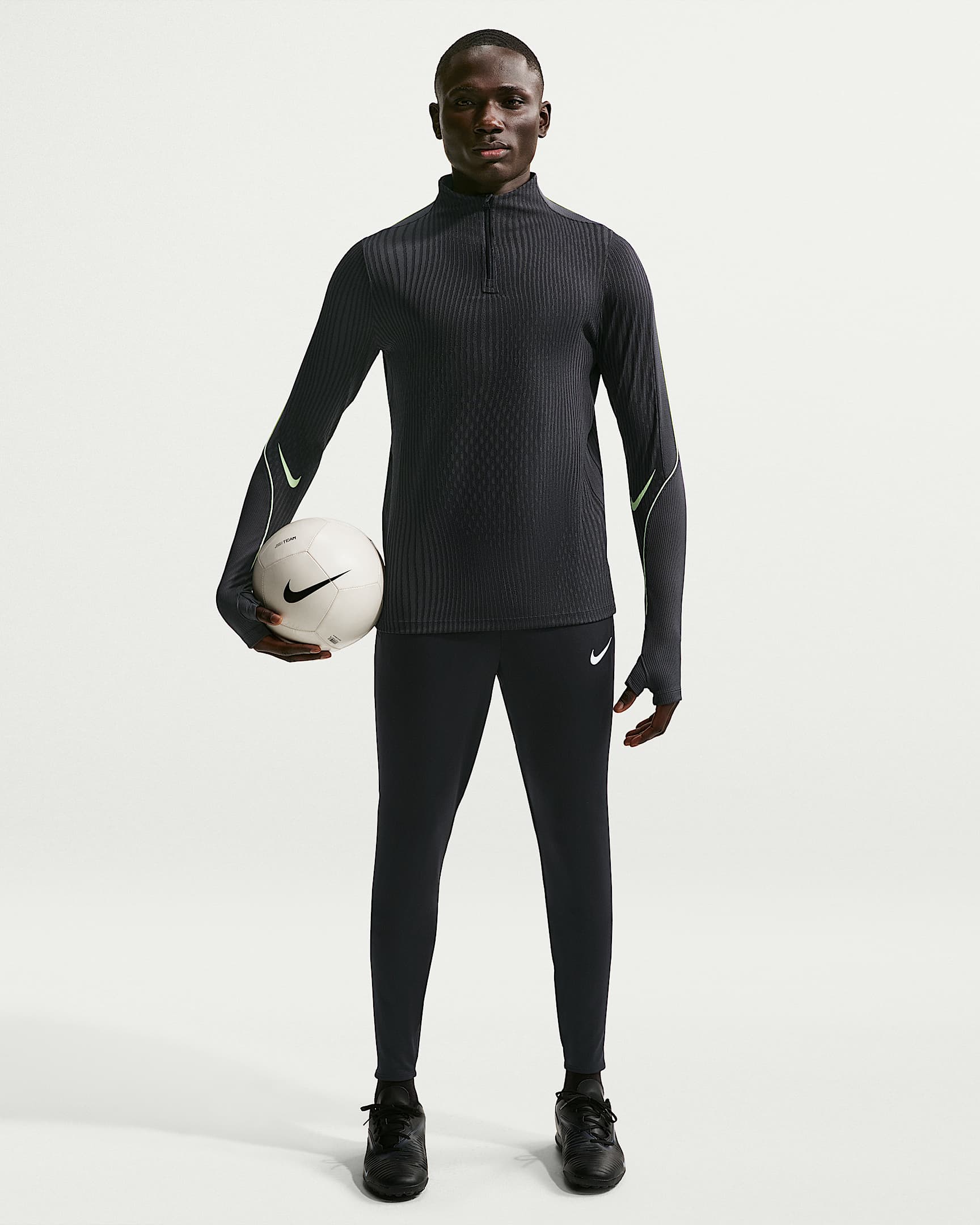 Nike Strike Elite Men's Dri-FIT ADV Football Drill Top - Dark Smoke Grey/Black/Barely Volt/Barely Volt