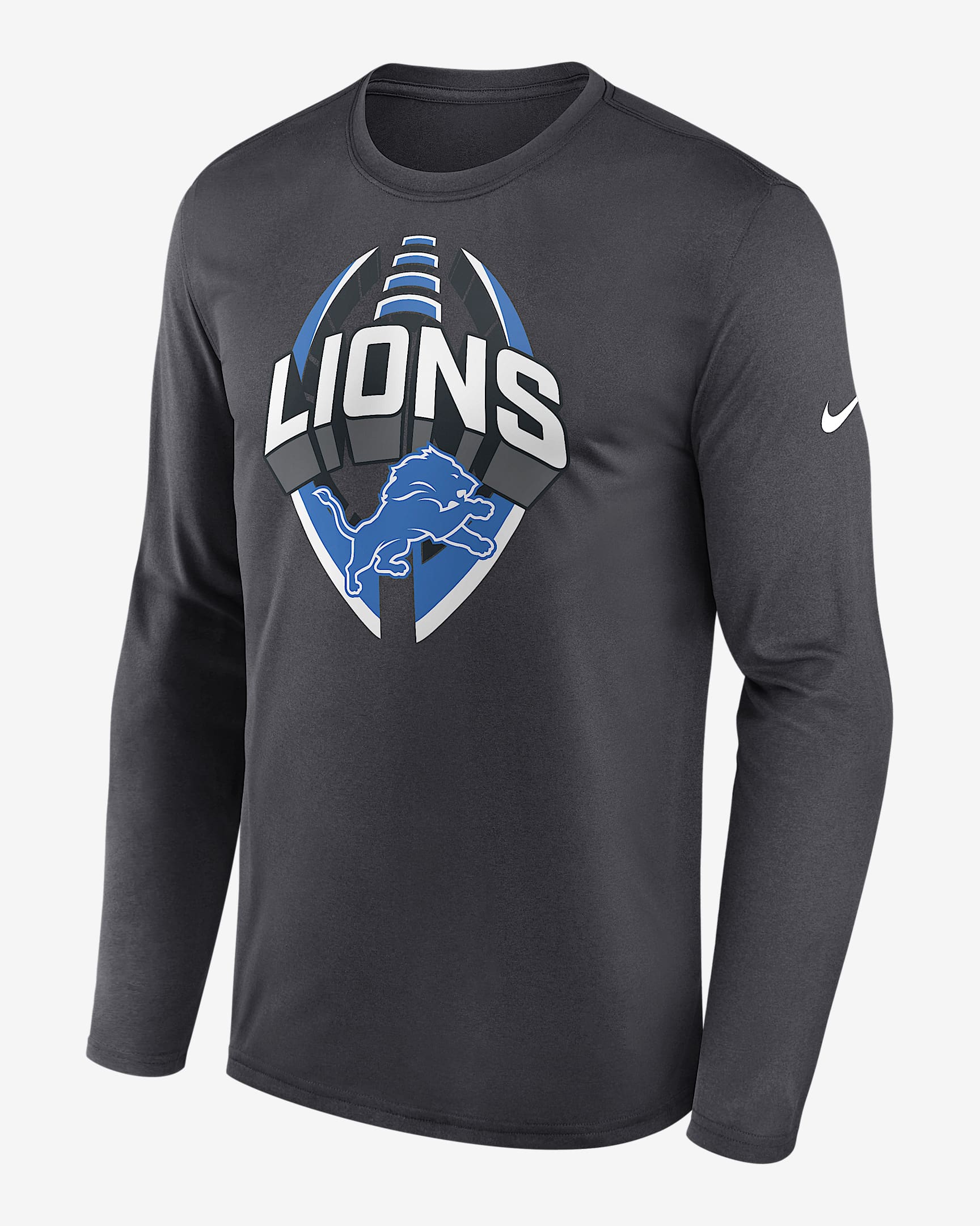 Detroit Lions Legend Icon Men's Nike Dri-FIT NFL Long-Sleeve T-Shirt - Anthracite