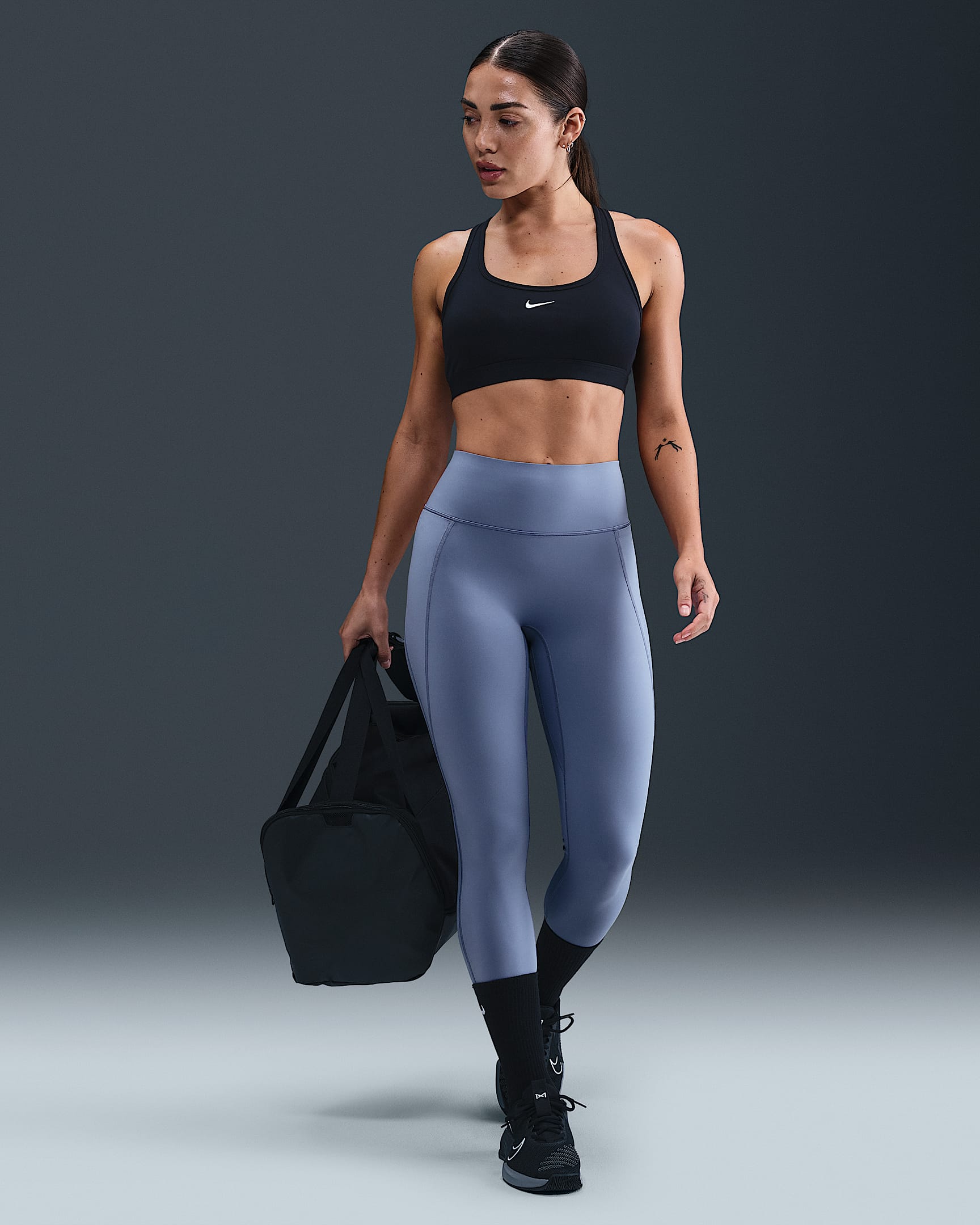 Legging 7/8 taille haute sans couture avant Nike Universa pour femme - World Indigo/Sanded Purple/Celestine Blue