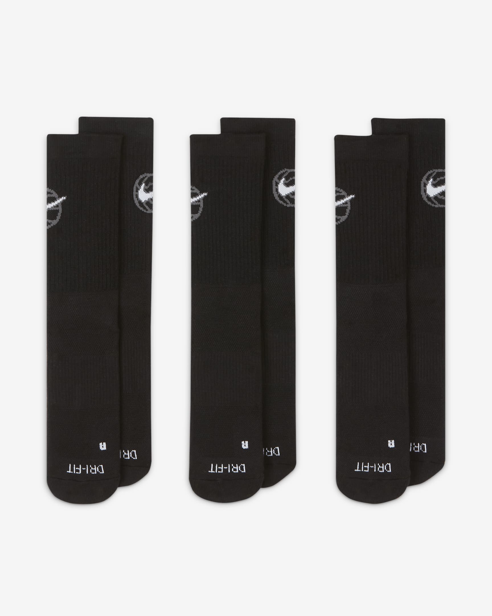 Nike Everyday Crew Basketball Socks (3 Pairs). Nike UK