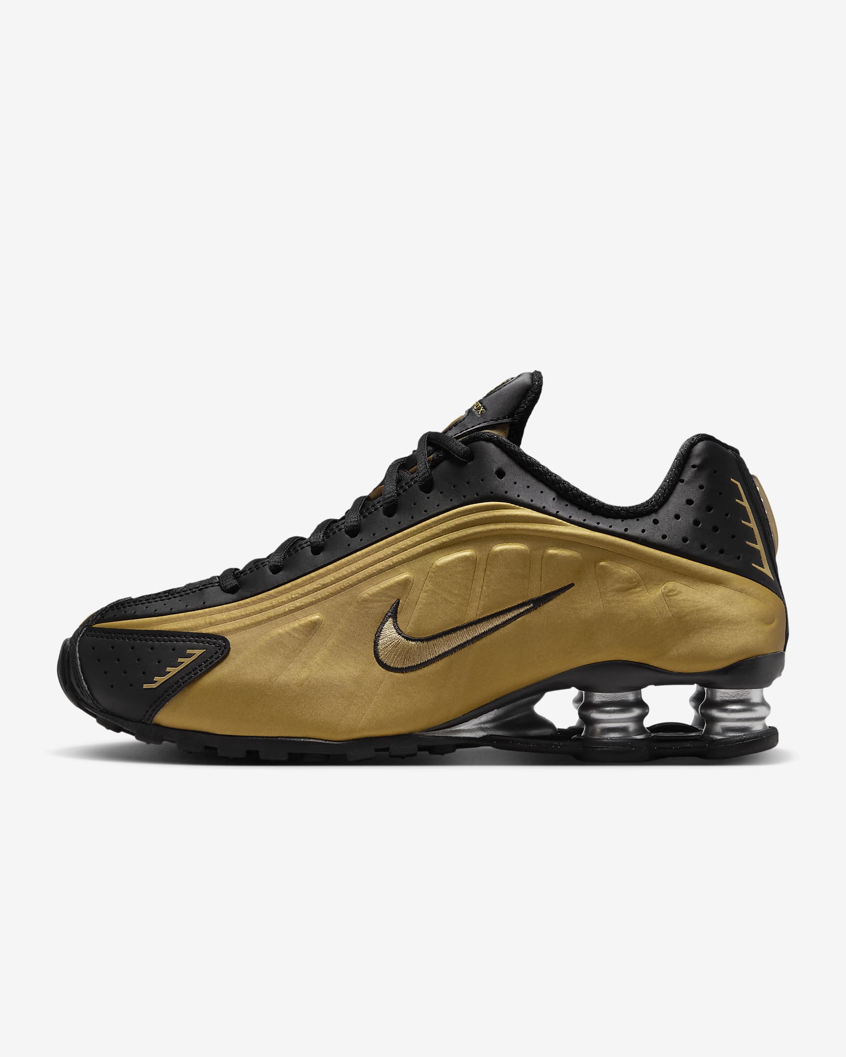 Nike Shox R4 Women's Shoes - Black/Metallic Silver/Metallic Gold