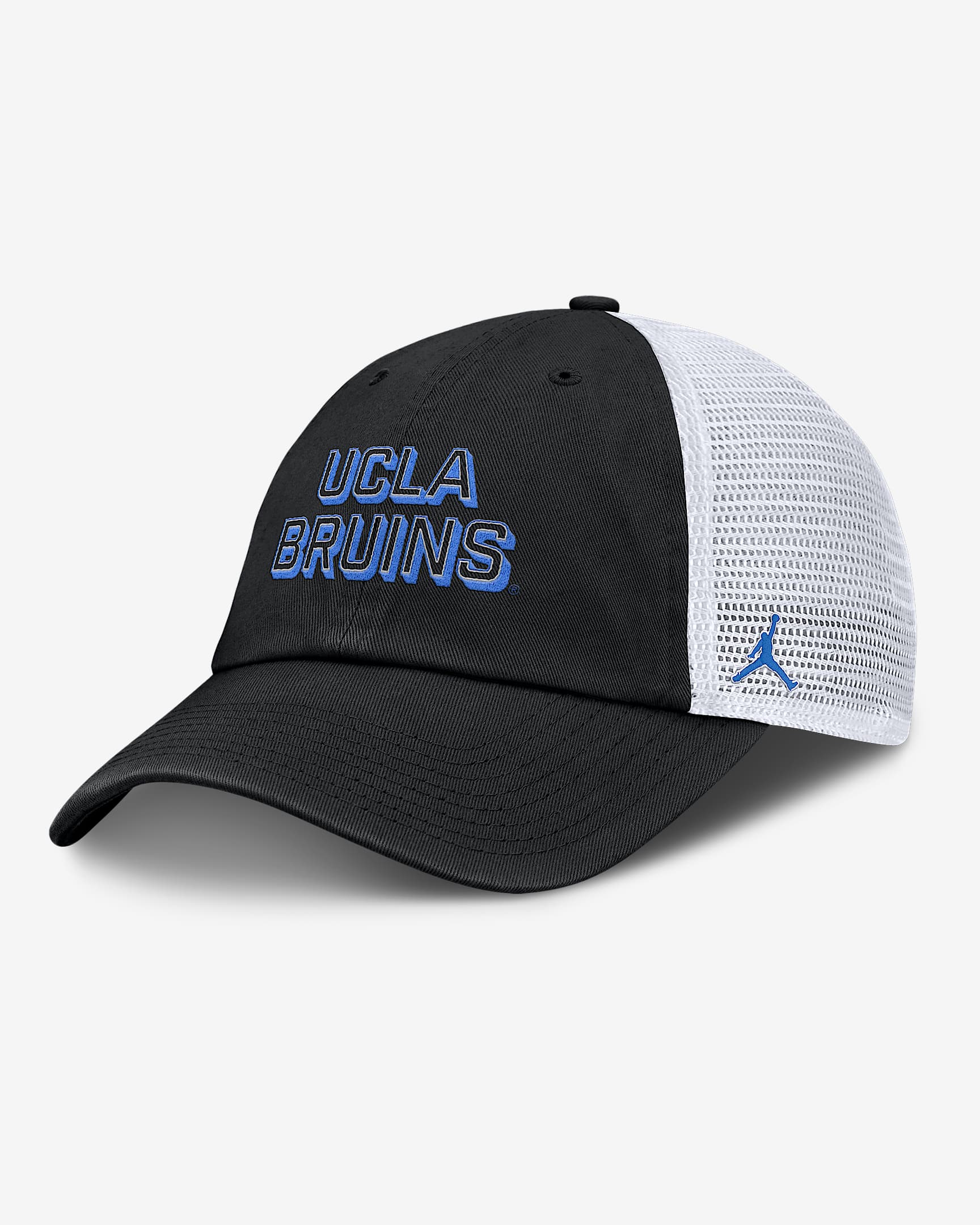UCLA On-Field Club Gameday Men's Jordan Brand College Trucker Adjustable Hat - Black