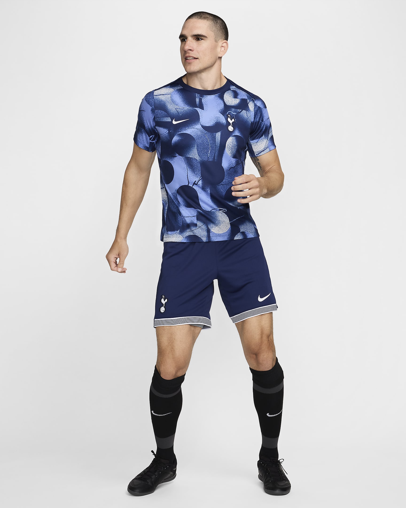 Tottenham Hotspur Academy Pro Nike Dri-FIT warming-upvoetbaltop met korte mouwen voor heren - Binary Blue/Wit