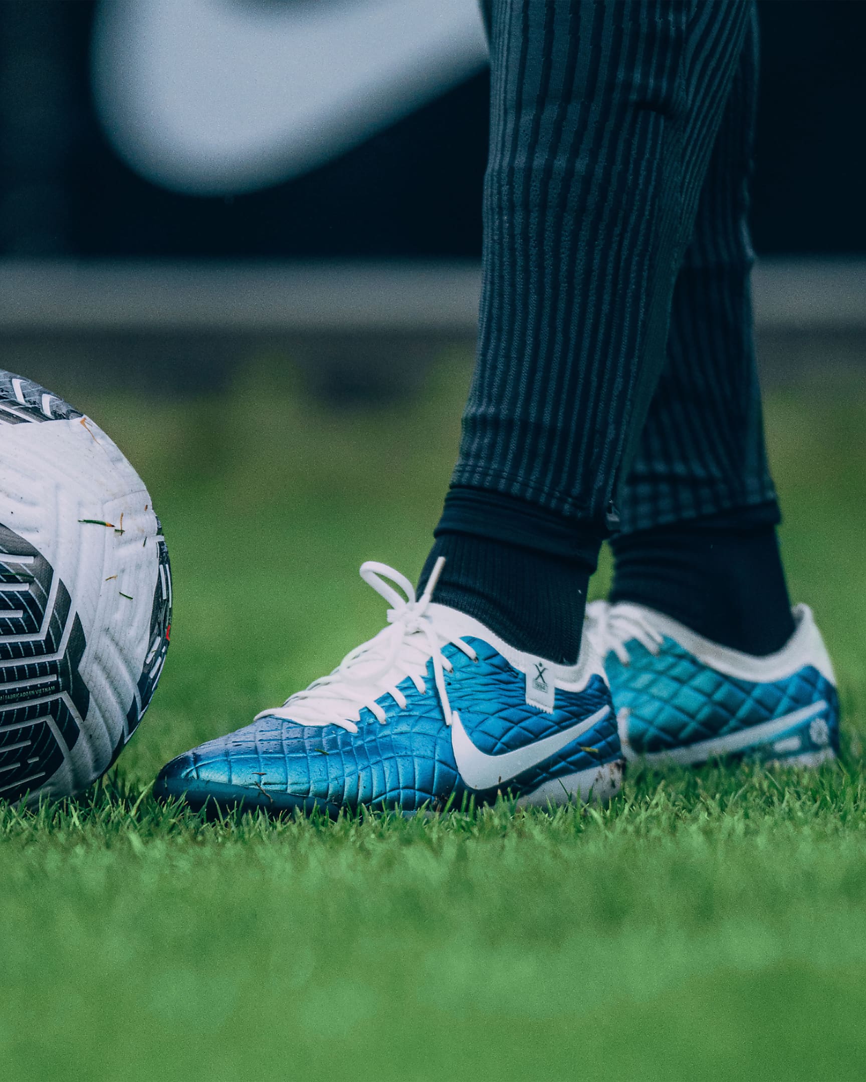 Chuteiras de futebol de perfil baixo FG Nike Tiempo Emerald Legend 10 Elite - Dark Atomic Teal/Sail