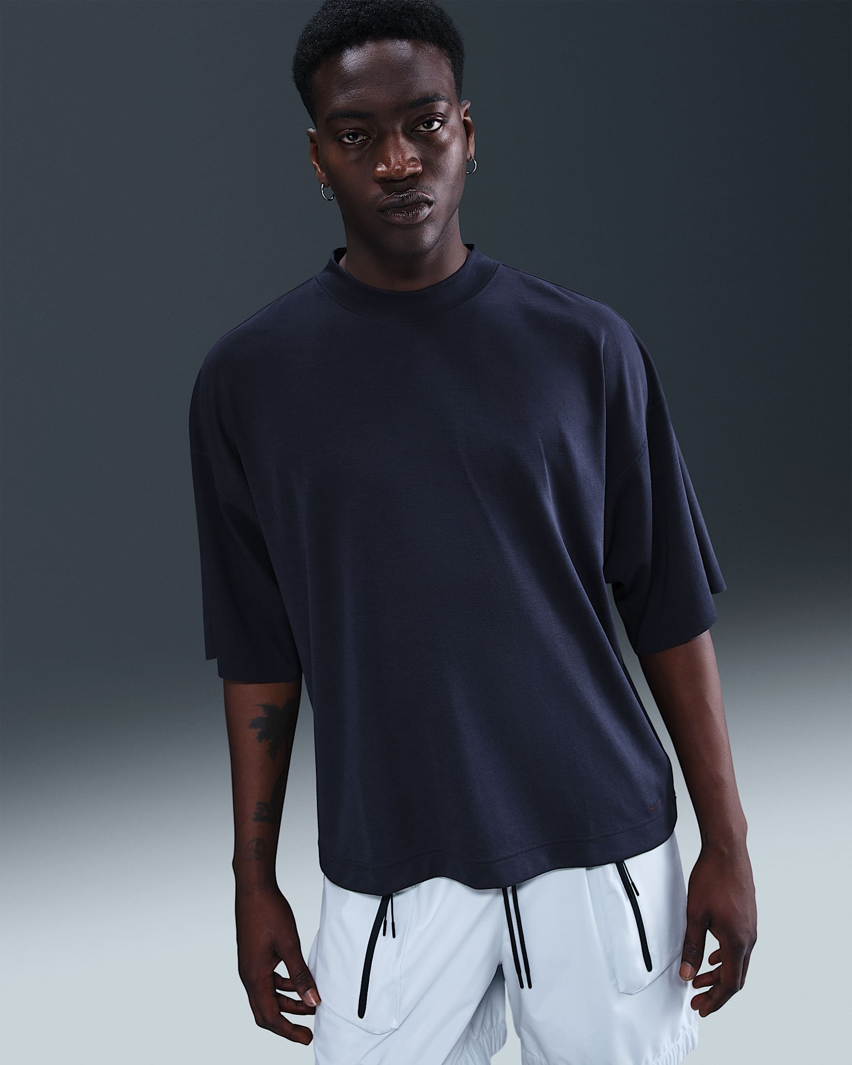Nike Sportswear Tech Men's Short-Sleeve Knit Top - Obsidian/Black