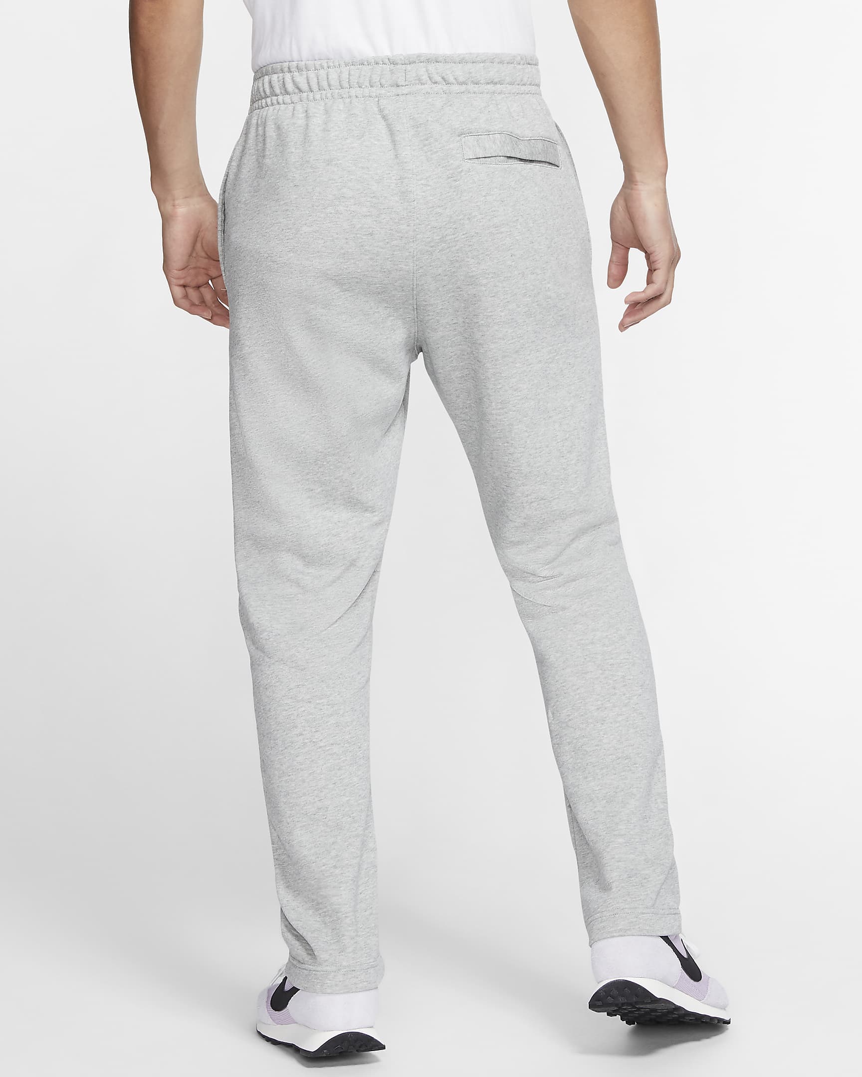 Nike Sportswear Club Men's French Terry Trousers - Dark Grey Heather/Matte Silver/White