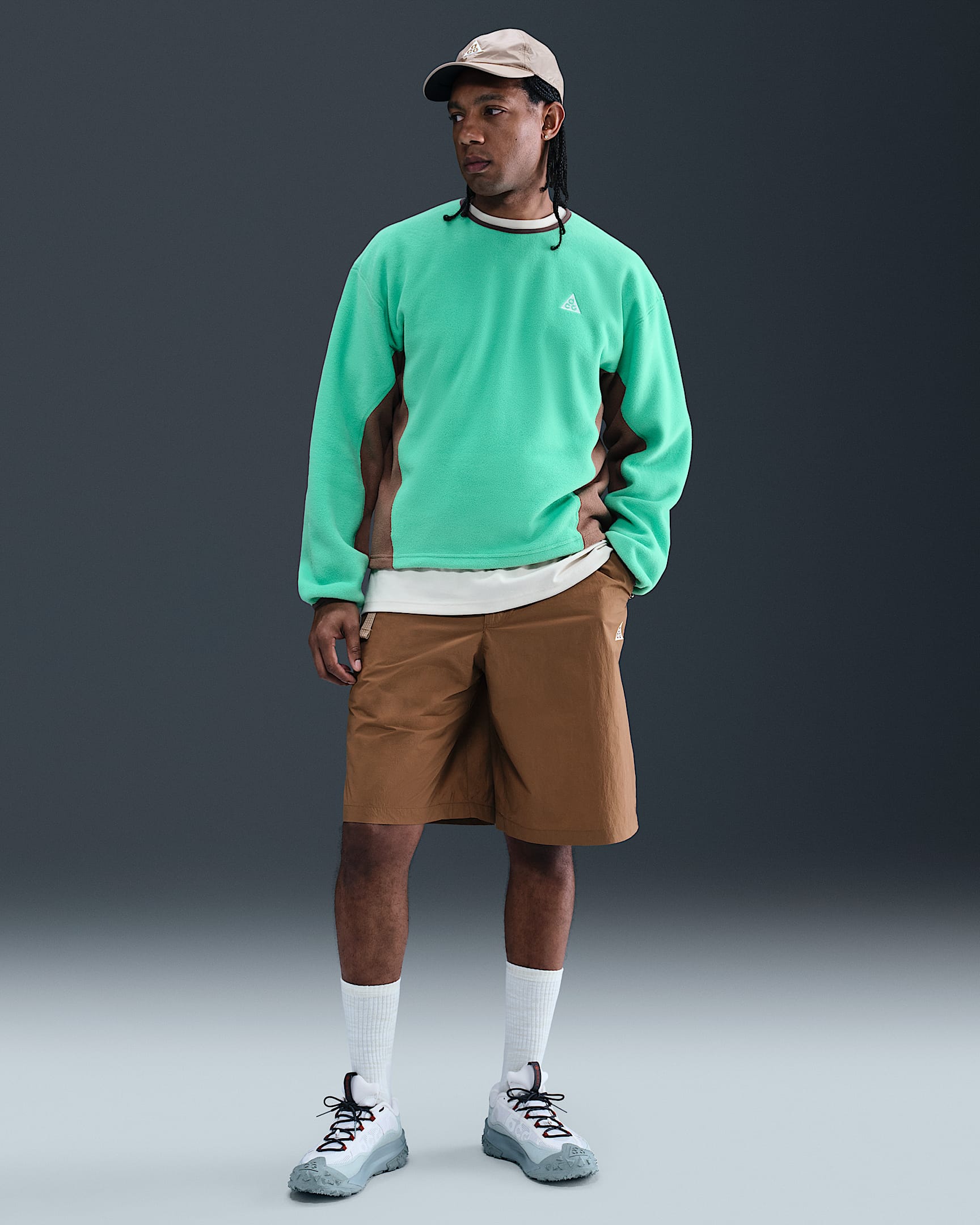 Shorts Repel oversized con protección contra los rayos UV Nike ACG "Orb Weaver" - Marrón musgo/Beige paracaídas/Caqui claro/Blanco cumbre