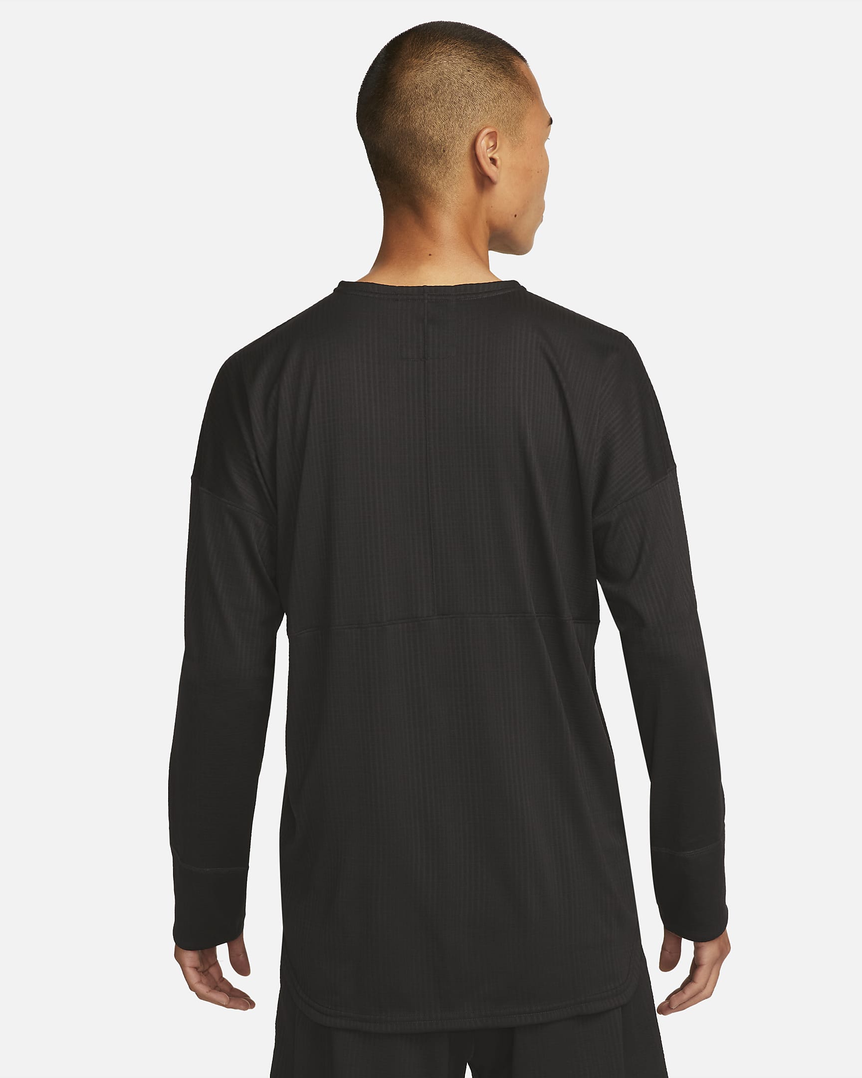 Camisola de gola redonda Dri-FIT Nike Yoga para homem - Preto/Preto