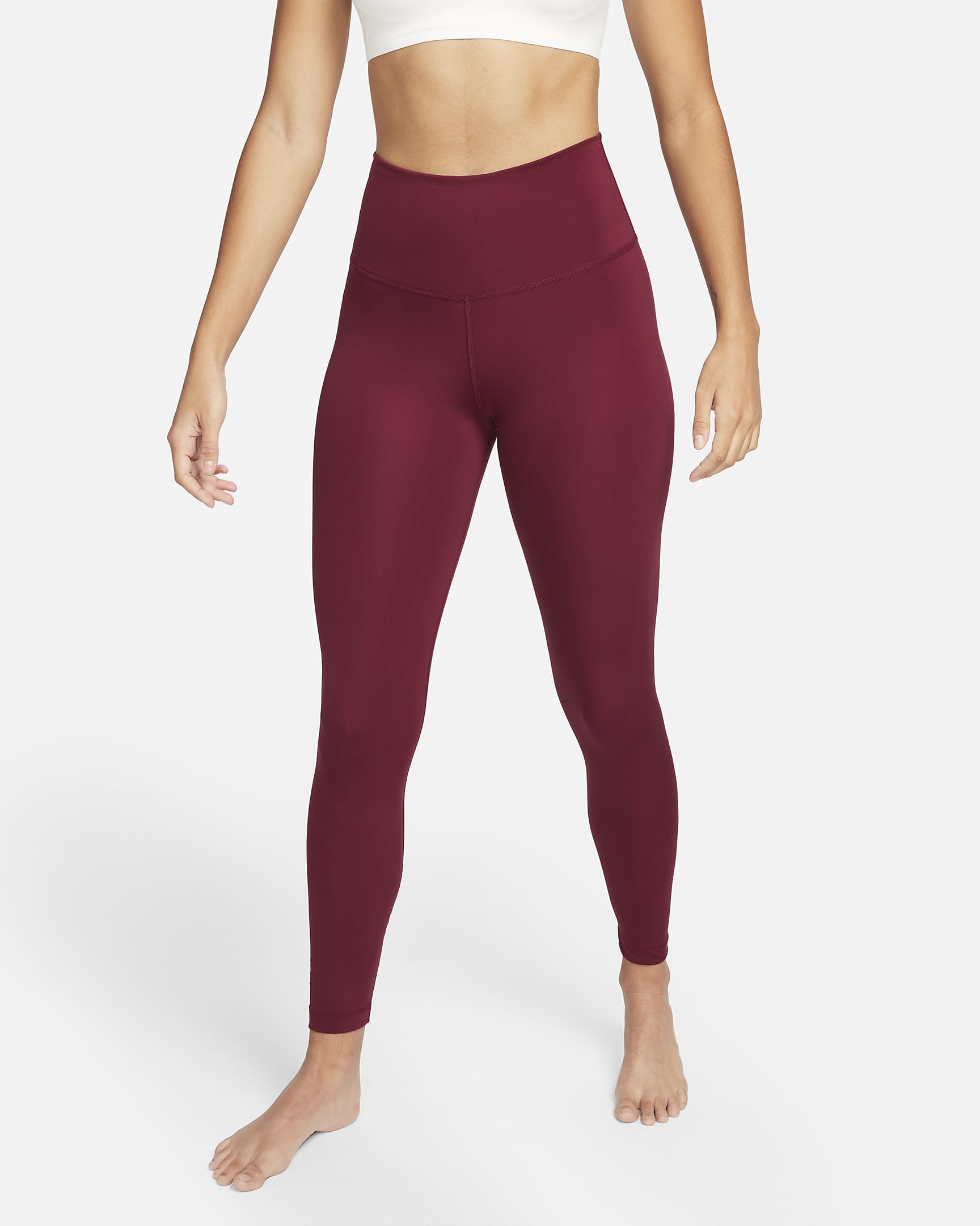 Leggings de tiro alto de 7/8 para mujer Nike Yoga - Remolacha oscuro/Castaña noche