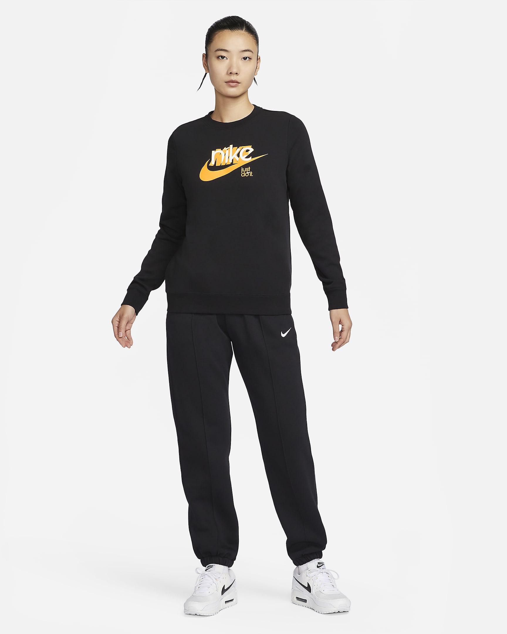 Nike Sportswear Club Fleece Women's French Terry Graphic Crew-Neck ...