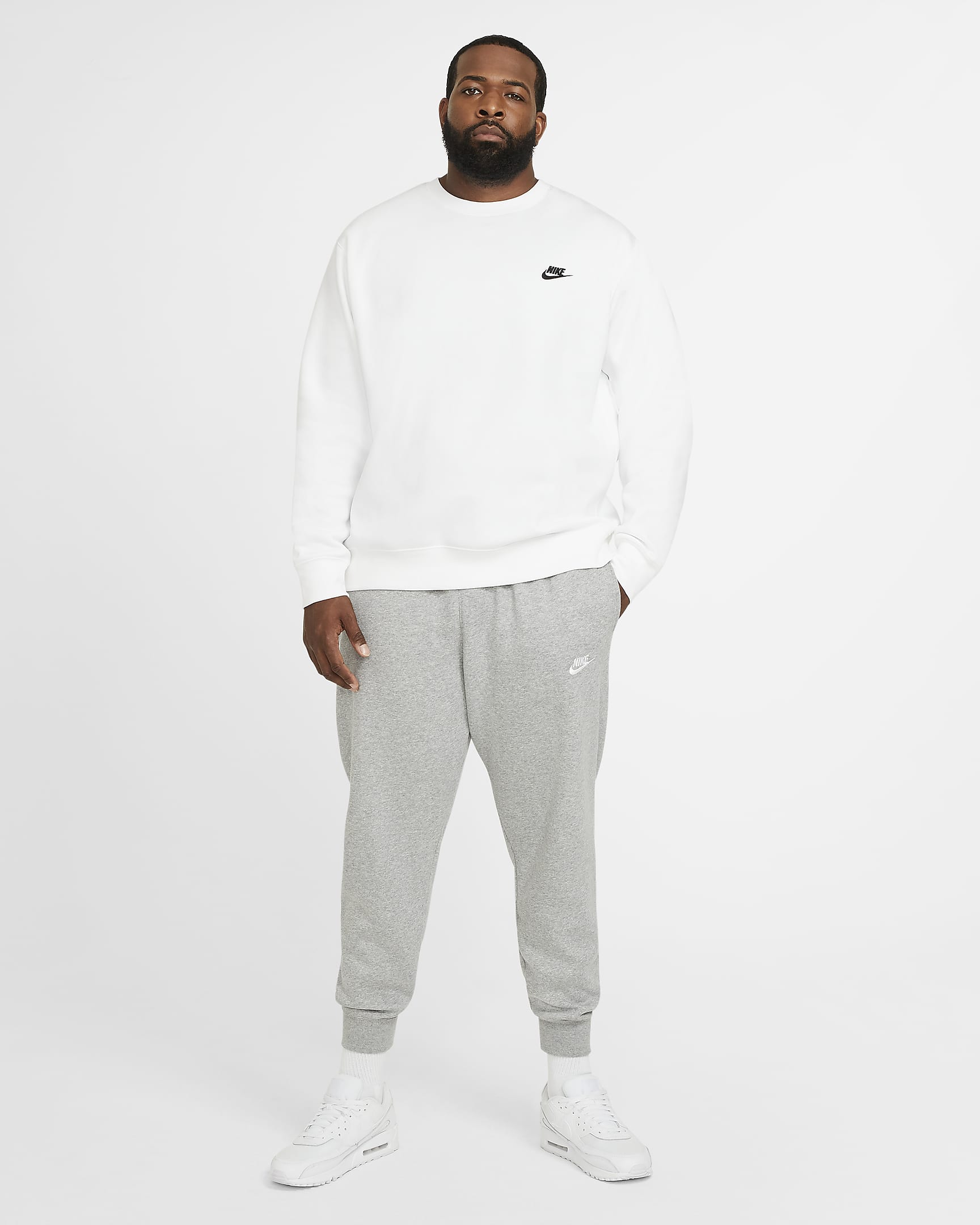 Nike Sportswear Club Fleece herregenser - Hvit/Svart