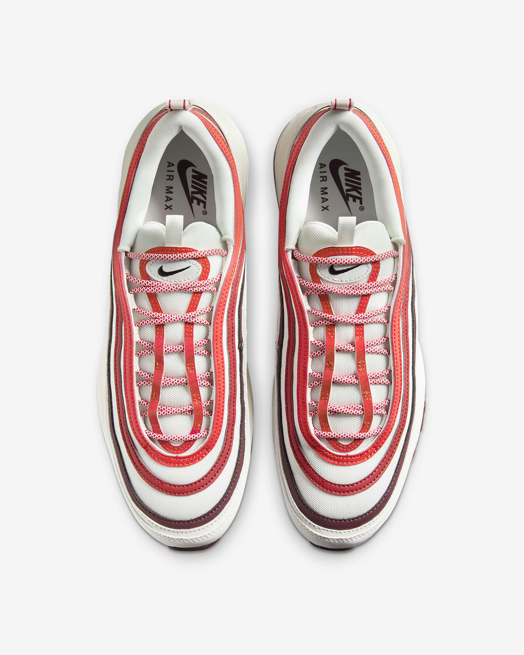 Nike Air Max 97 男鞋 - Summit White/Dark Team Red/Dragon Red/黑色