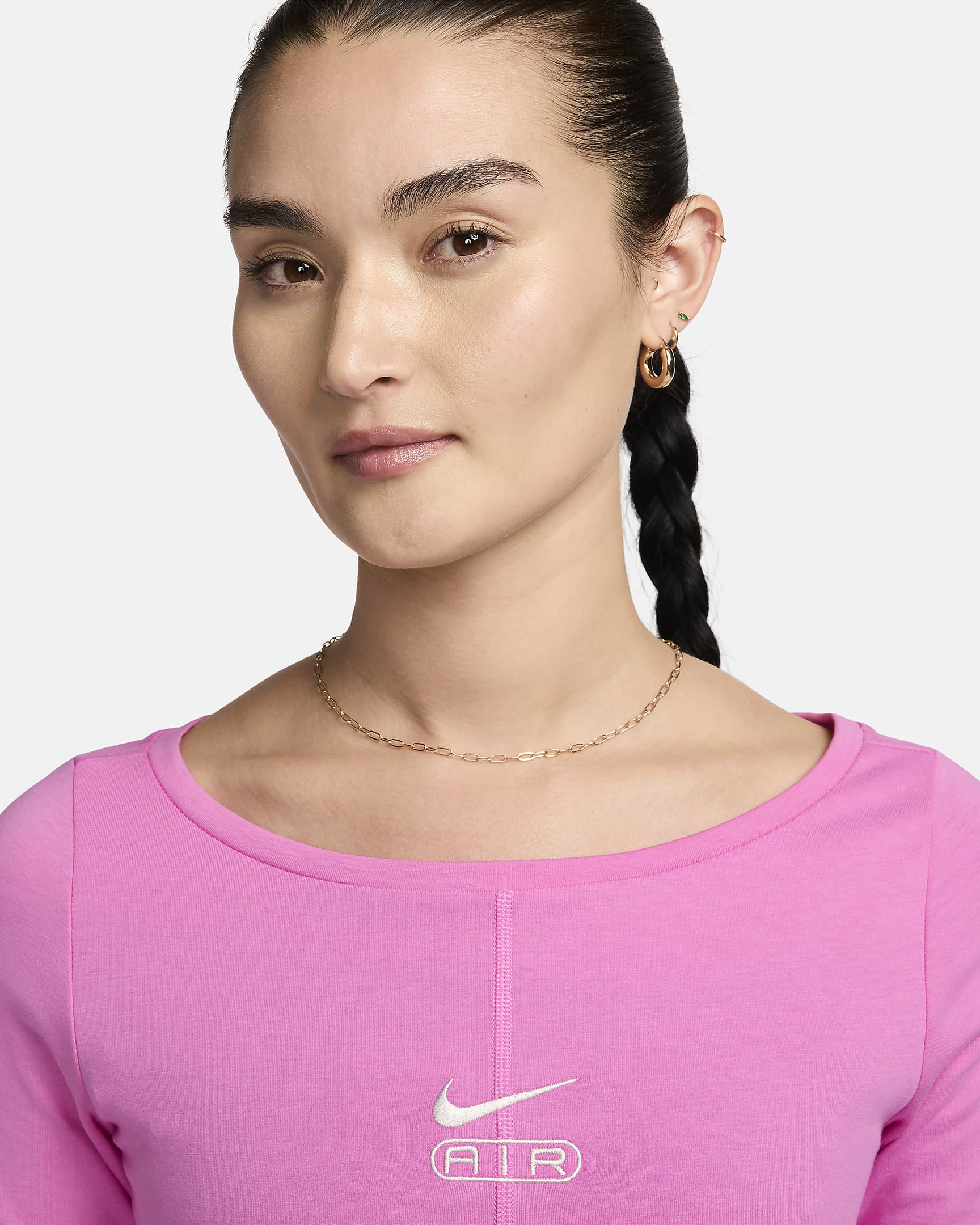 เสื้อแขนยาวผู้หญิง Nike Air - Playful Pink/Photon Dust