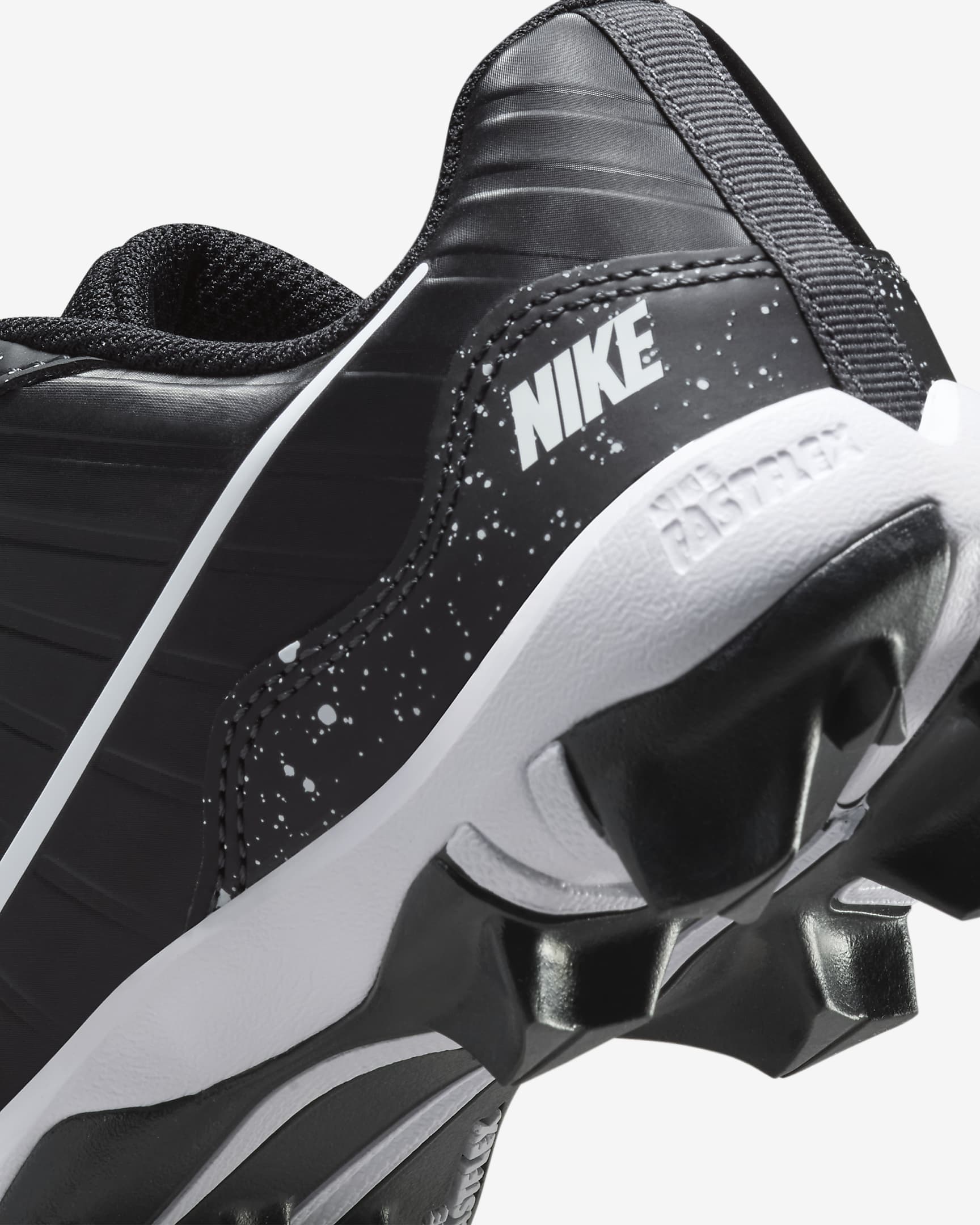 Tacos de béisbol para niños talla pequeña/grande Nike Alpha Huarache 4 Keystone - Negro/Gris humo oscuro/Blanco