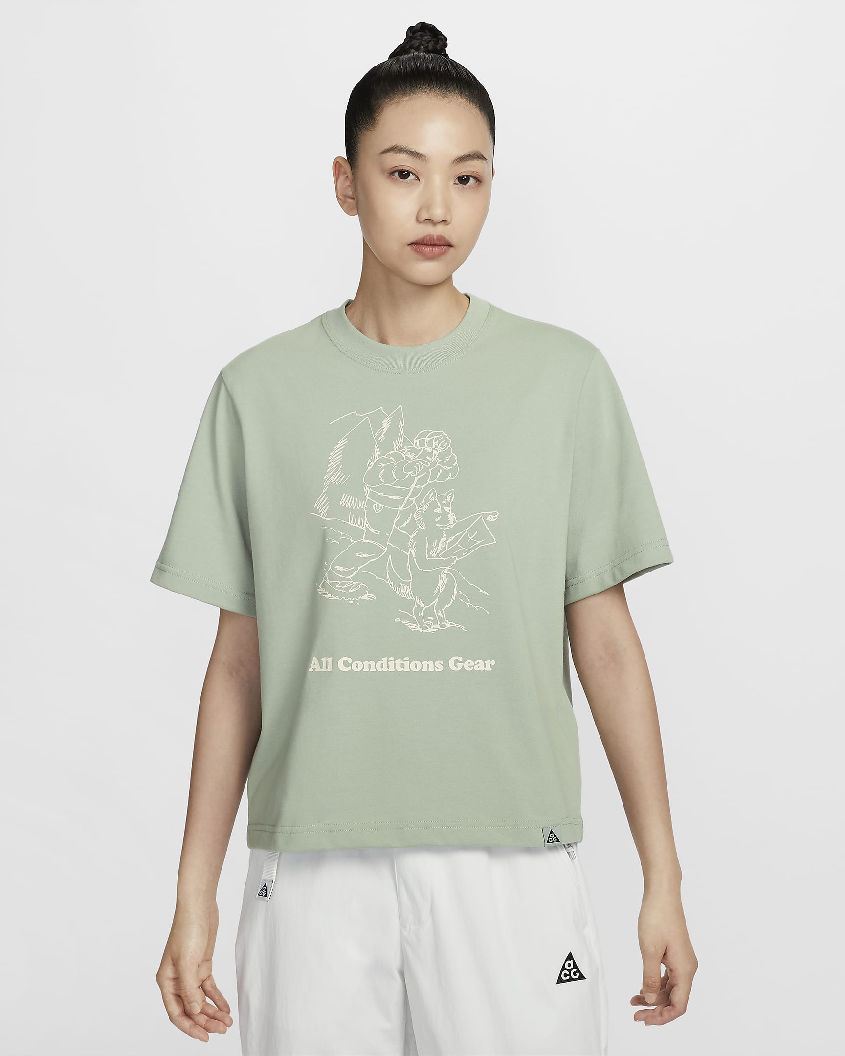 Nike ACG 女款寬鬆圖樣 T 恤 - Jade Horizon