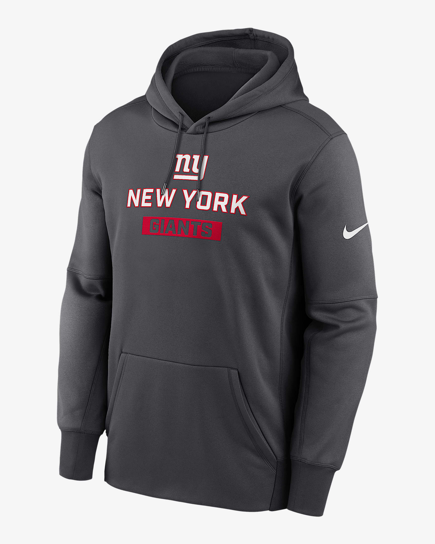 New York Giants Toss Sweep Men’s Nike Therma NFL Pullover Hoodie - Anthracite