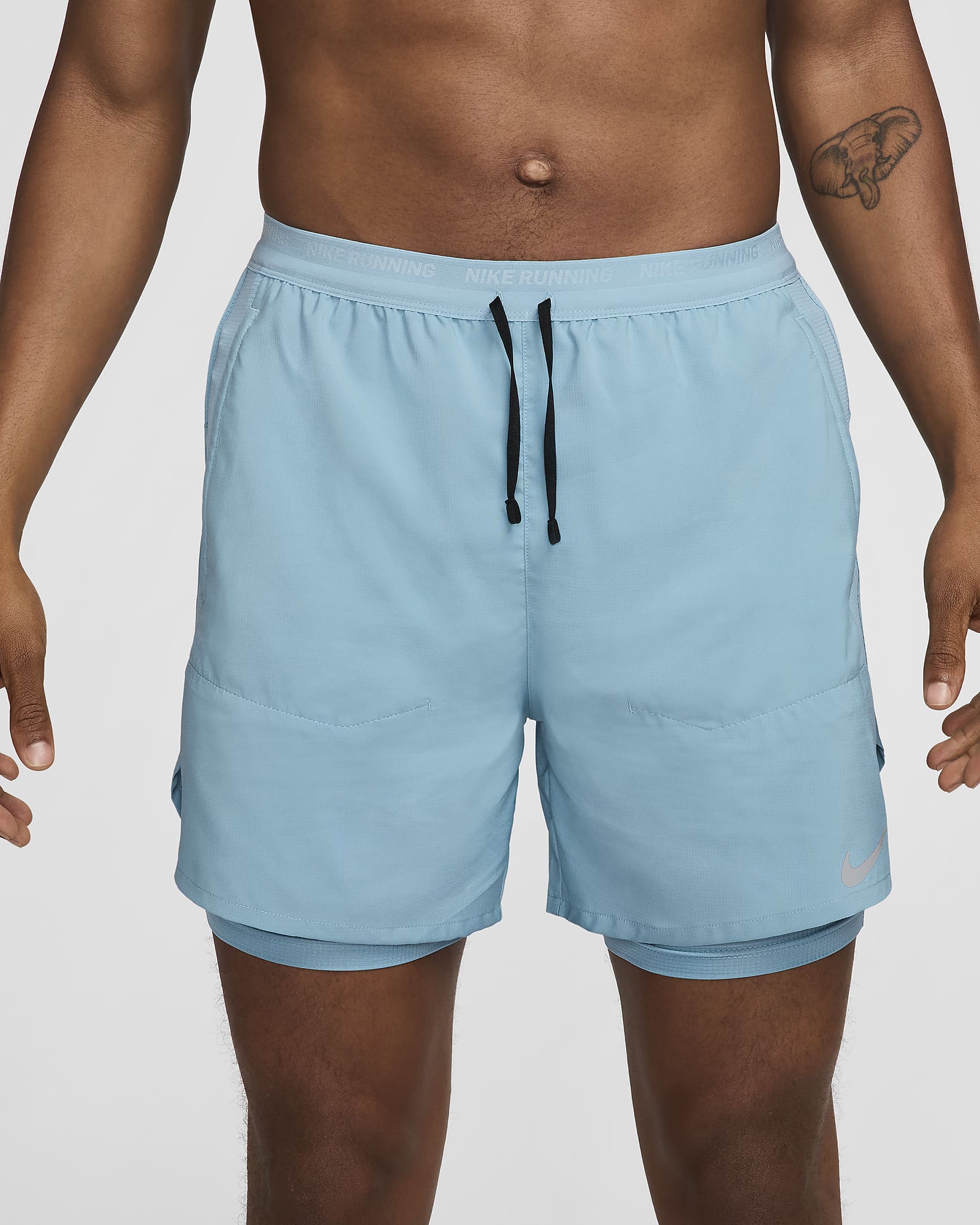 Nike Stride Dri-FIT hybridløpeshorts til herre (13 cm) - Denim Turquoise/Denim Turquoise/Svart