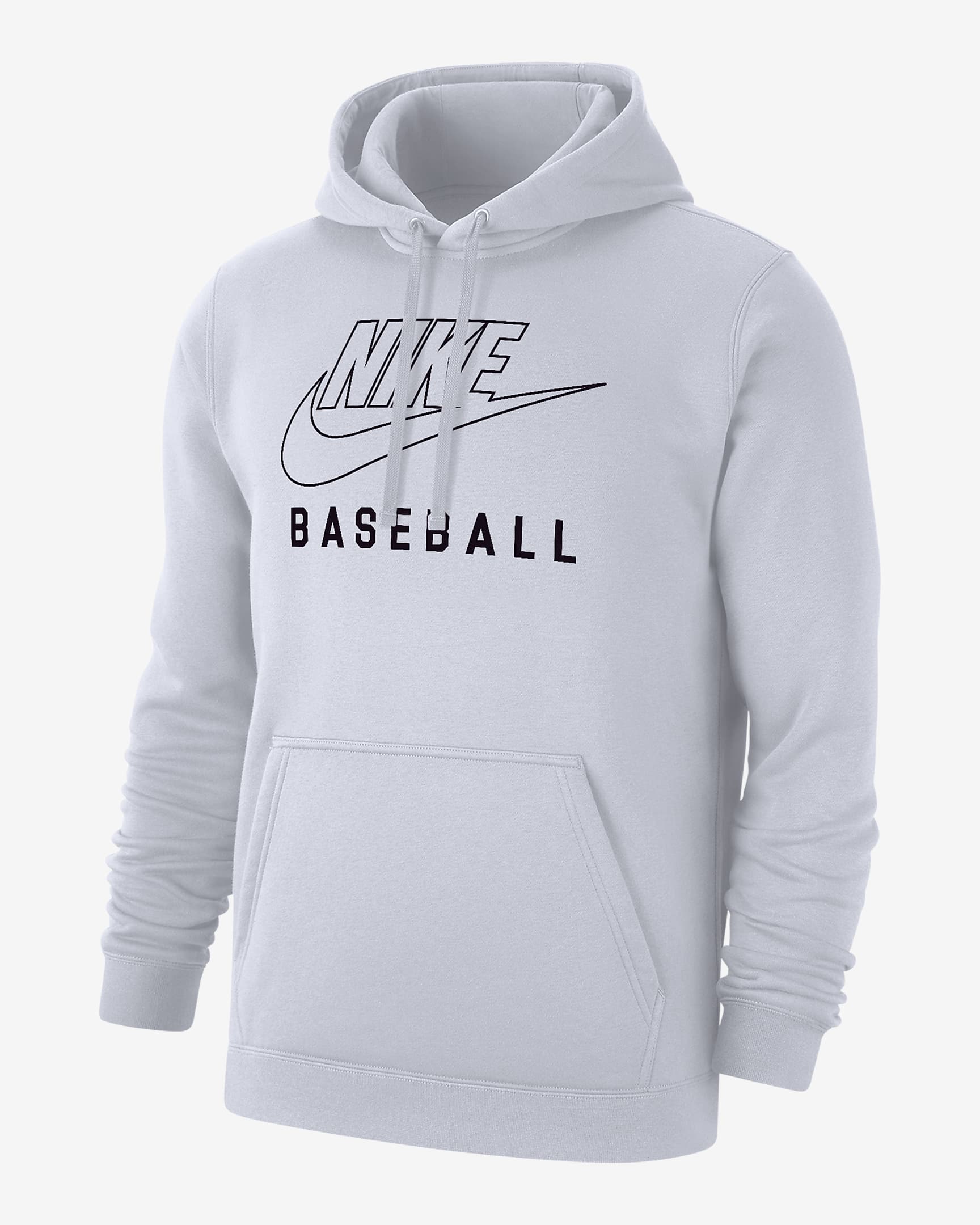 Nike Swoosh Club Fleece Men's Baseball Pullover Hoodie - White