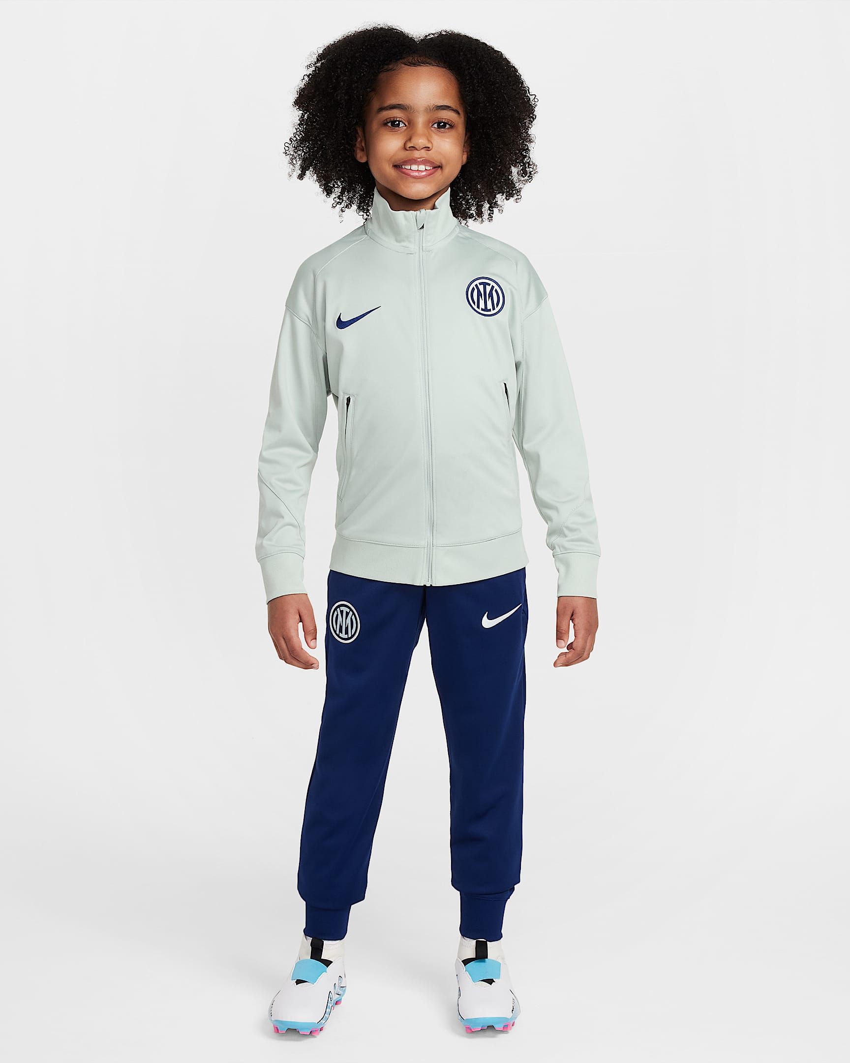 Tuta da calcio in maglia Nike Dri-FIT Inter Strike – Ragazzo/a - Grey Haze/Blue Void/Blue Void