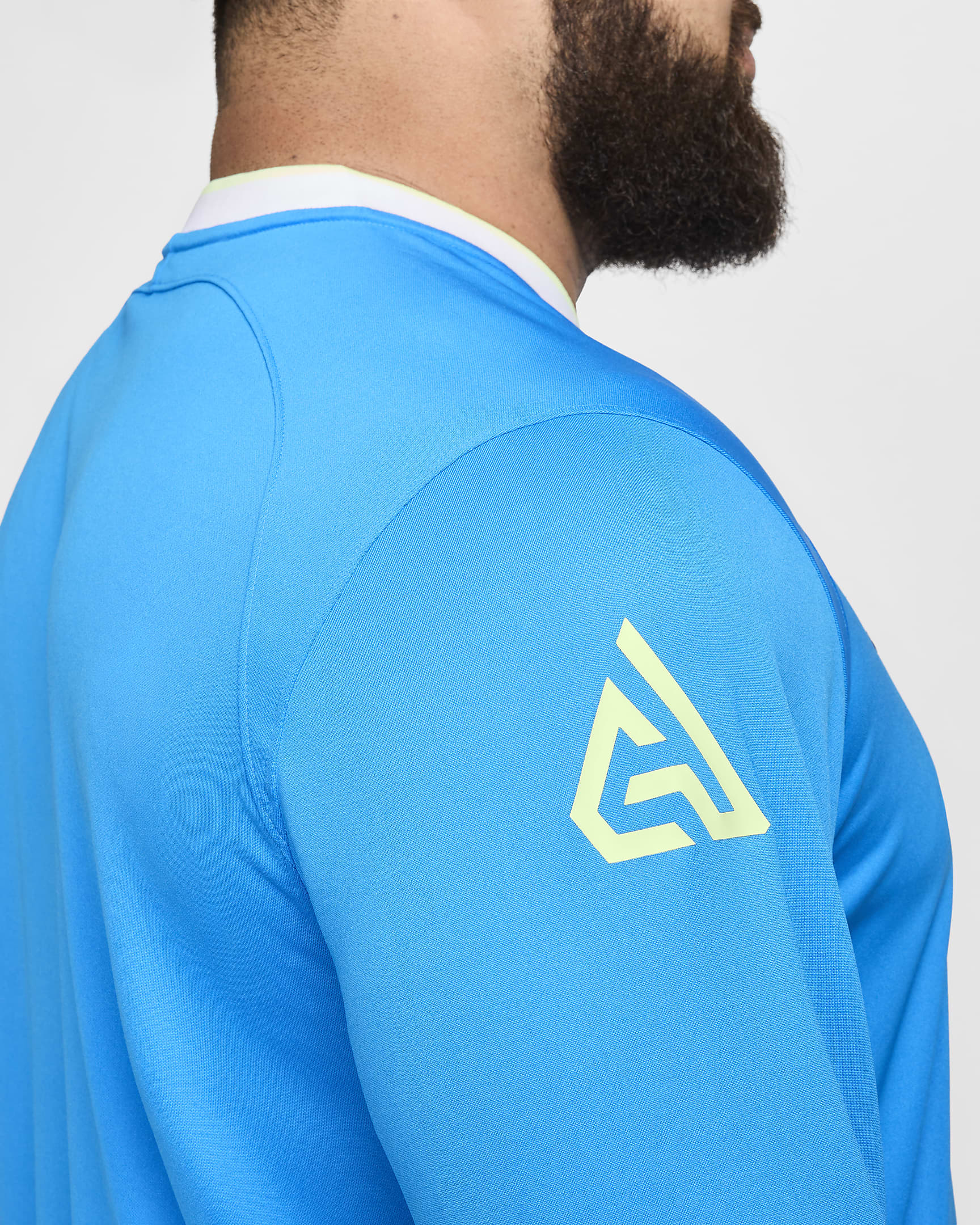 Giannis Basketball-Longsleeve mit Dri-FIT-Technologie für Herren - Photo Blue/Barely Volt/Schwarz