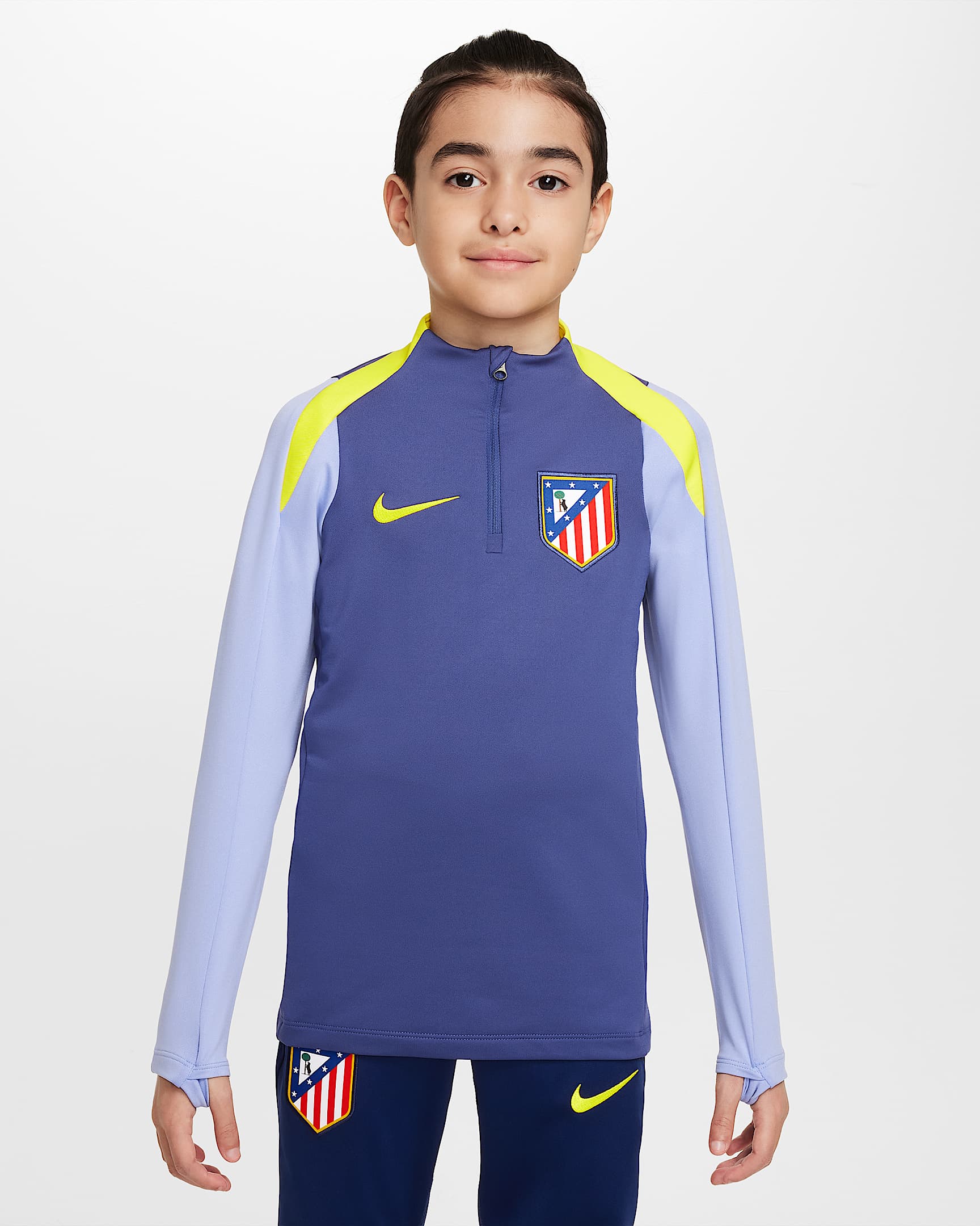 Strike Atlético de Madrid Camiseta de fútbol de entrenamiento Nike Dri-FIT - Niño/a - Dark Purple Dust/Light Thistle/Vibrant Yellow/Vibrant Yellow
