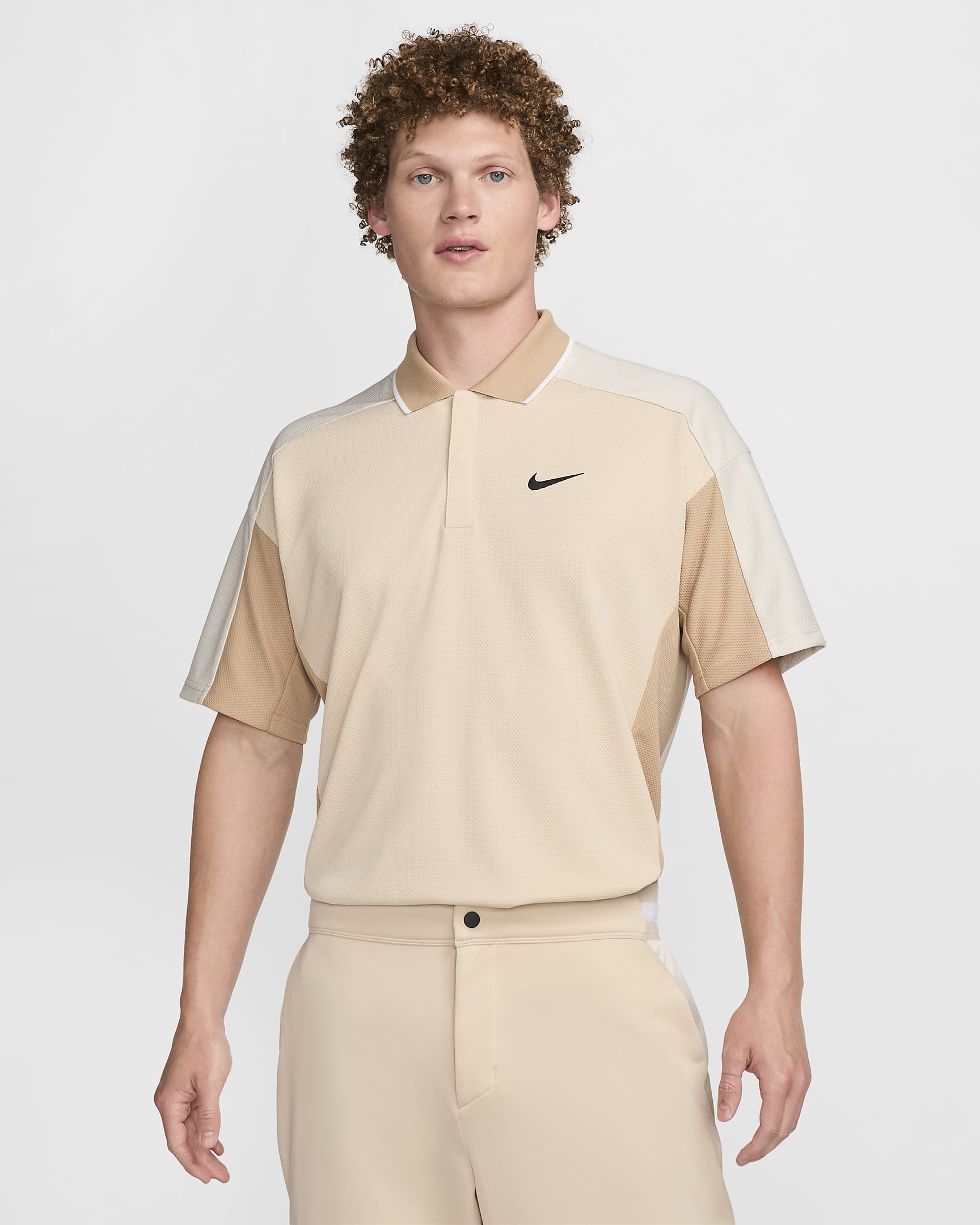 Polo de golfe Dri-FIT Nike Golf Club para homem - Sanddrift/Light Bone/Hemp/Preto