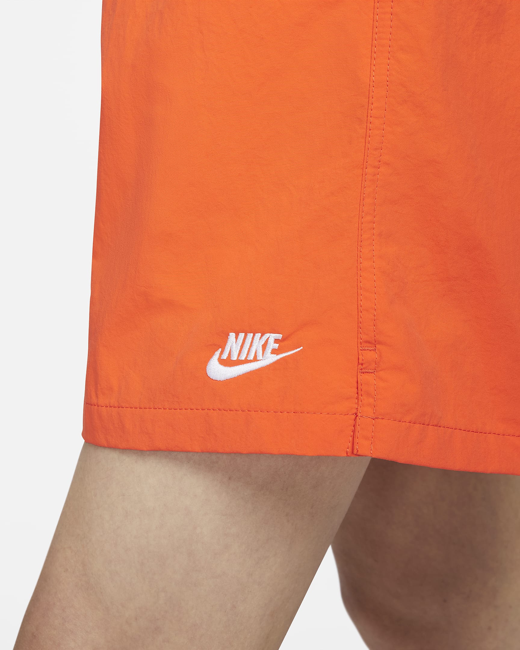 Nike Club Fleece 男款 Flow 短褲 - Safety Orange/白色