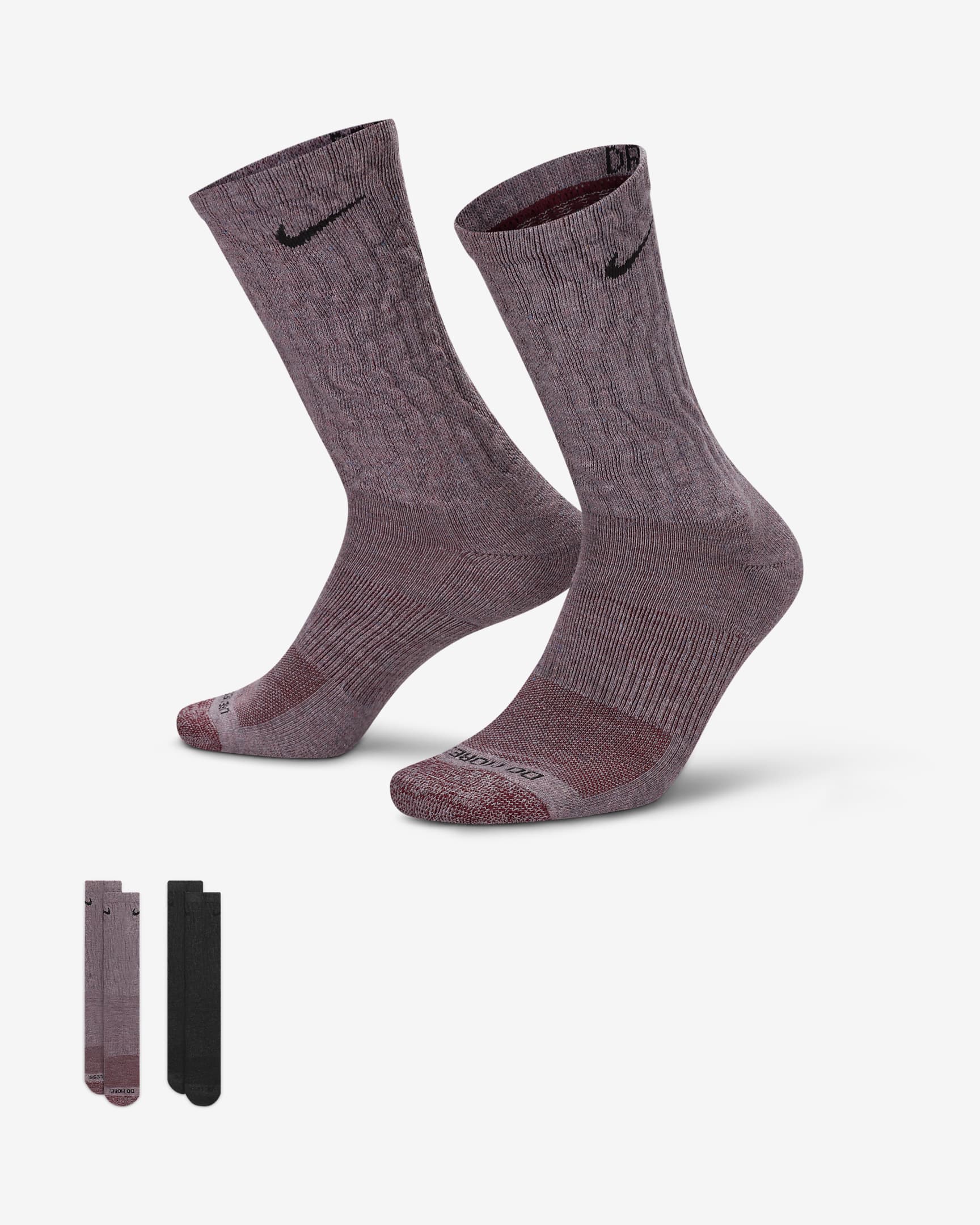 Nike Everyday Plus Cushioned Crew Socks (2 Pairs). Nike ID