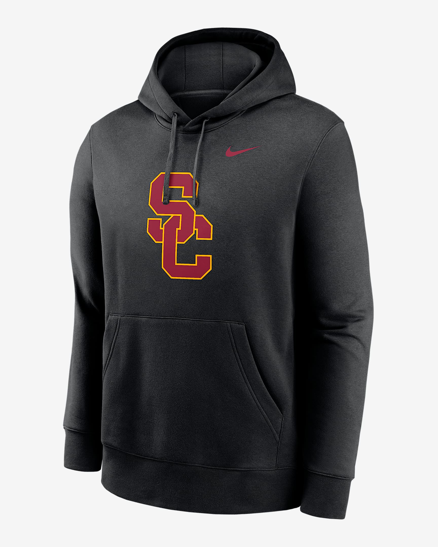 Sudadera con gorro sin cierre universitaria Nike para hombre USC Trojans Primetime Club Primary Logo - Negro