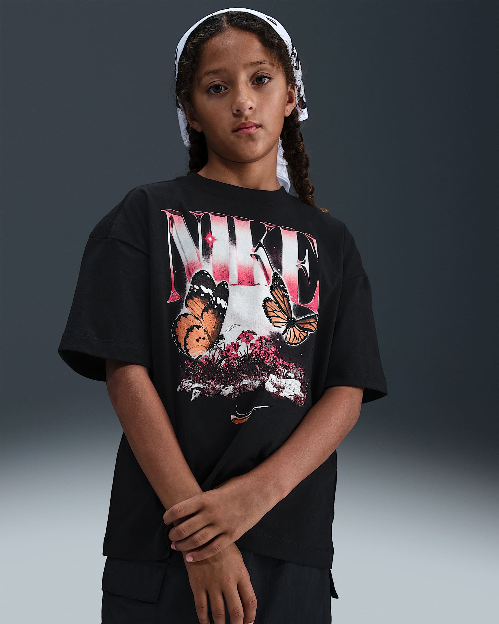 Nike Sportswear-T-shirt til større børn (piger) - sort