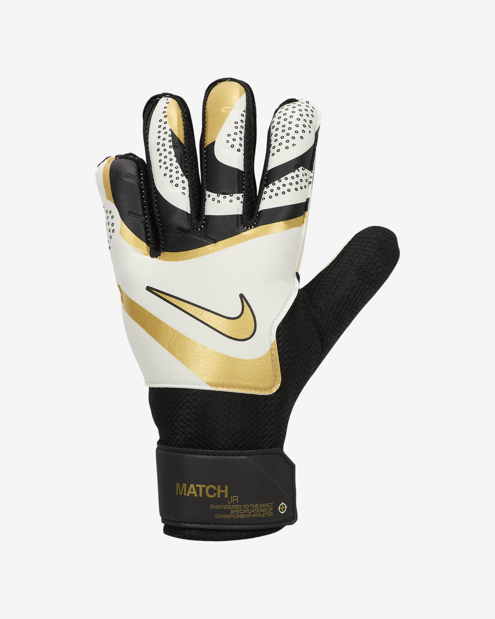 Nike Match Jr. Goalkeeper Gloves - Black/White/Metallic Gold Coin