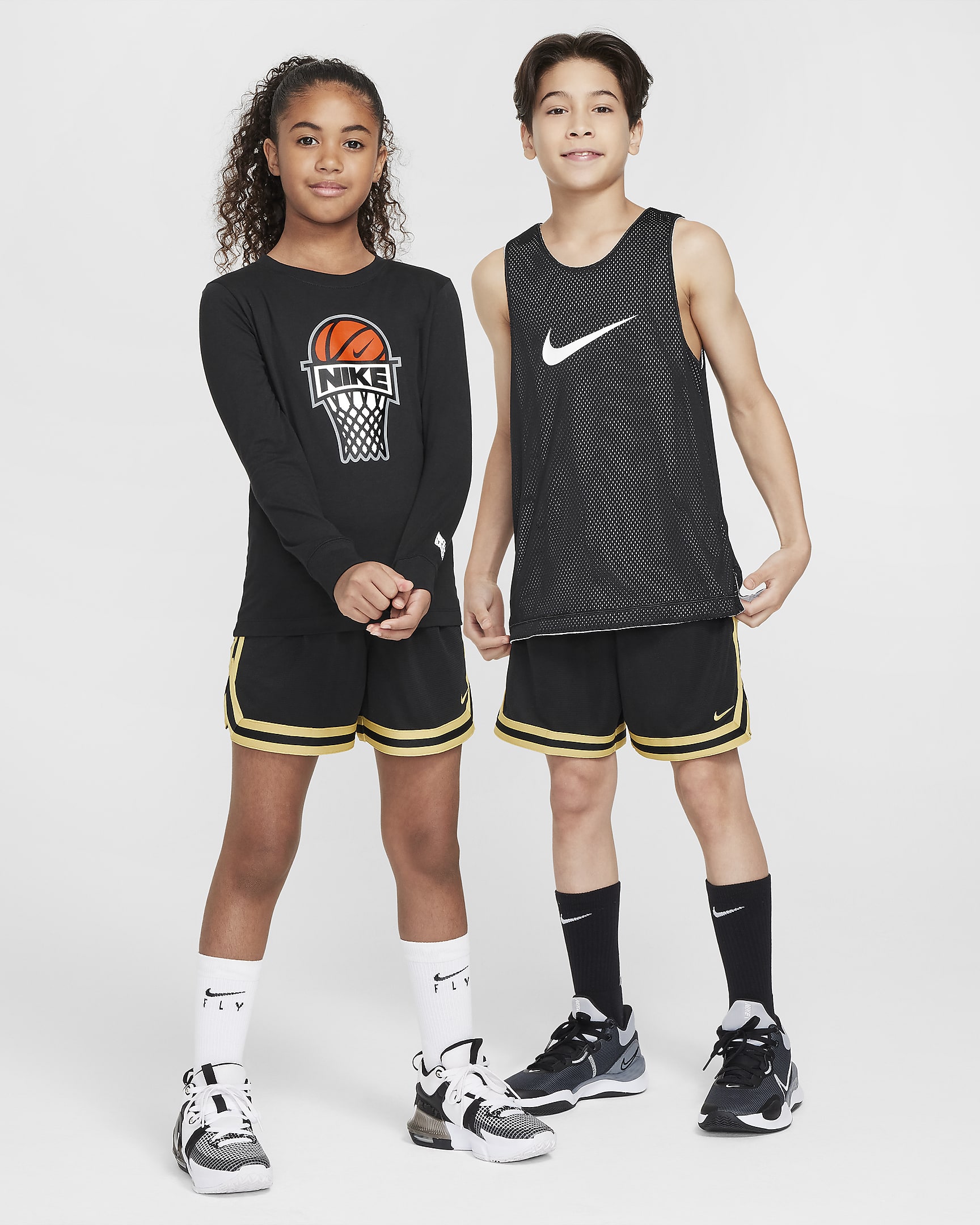 Nike DNA Older Kids' 12.5cm (approx.) Basketball Shorts - Black/Infinite Gold