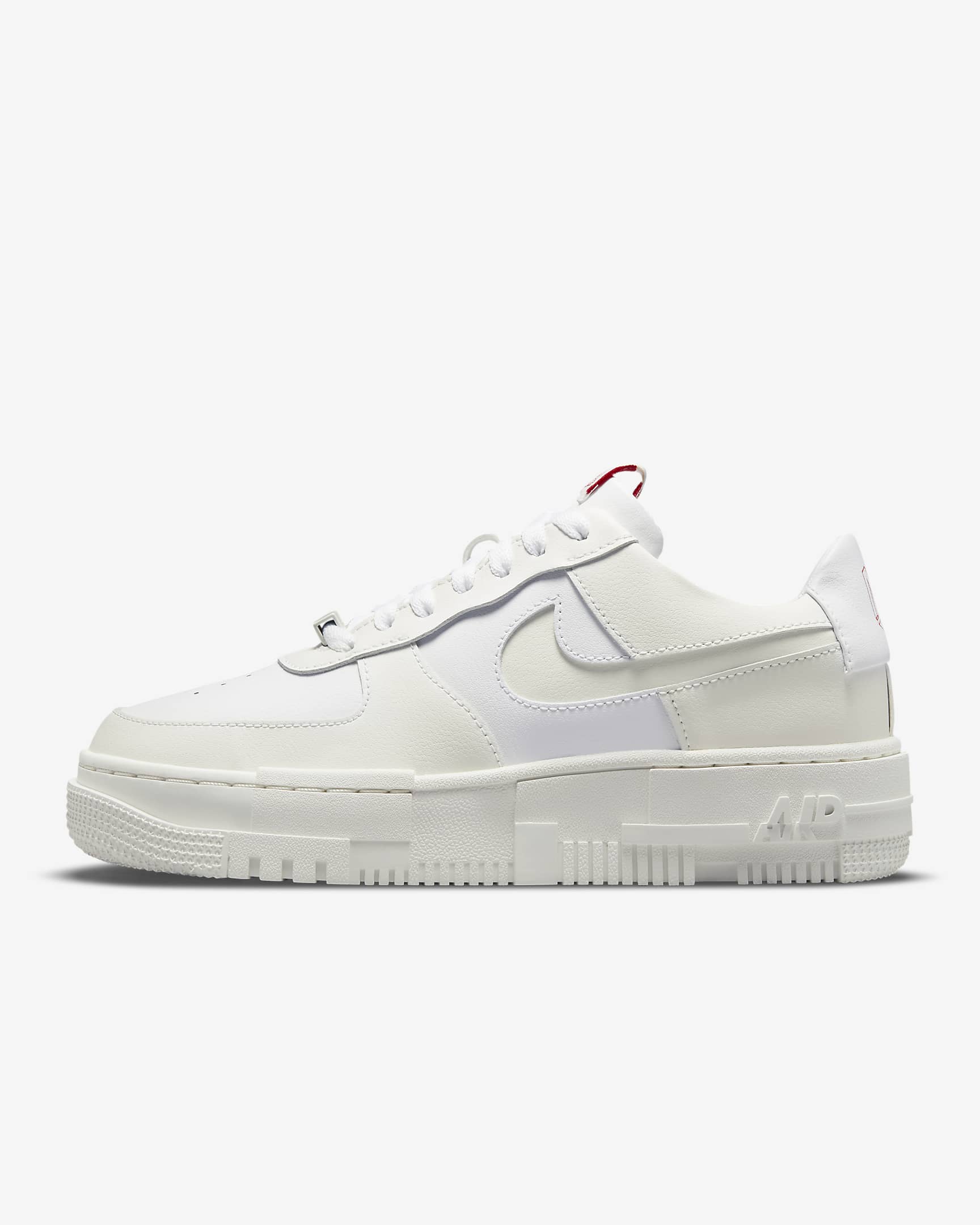 Nike Air Force 1 Pixel 女鞋 - 白色/University Red/Summit White/Summit White