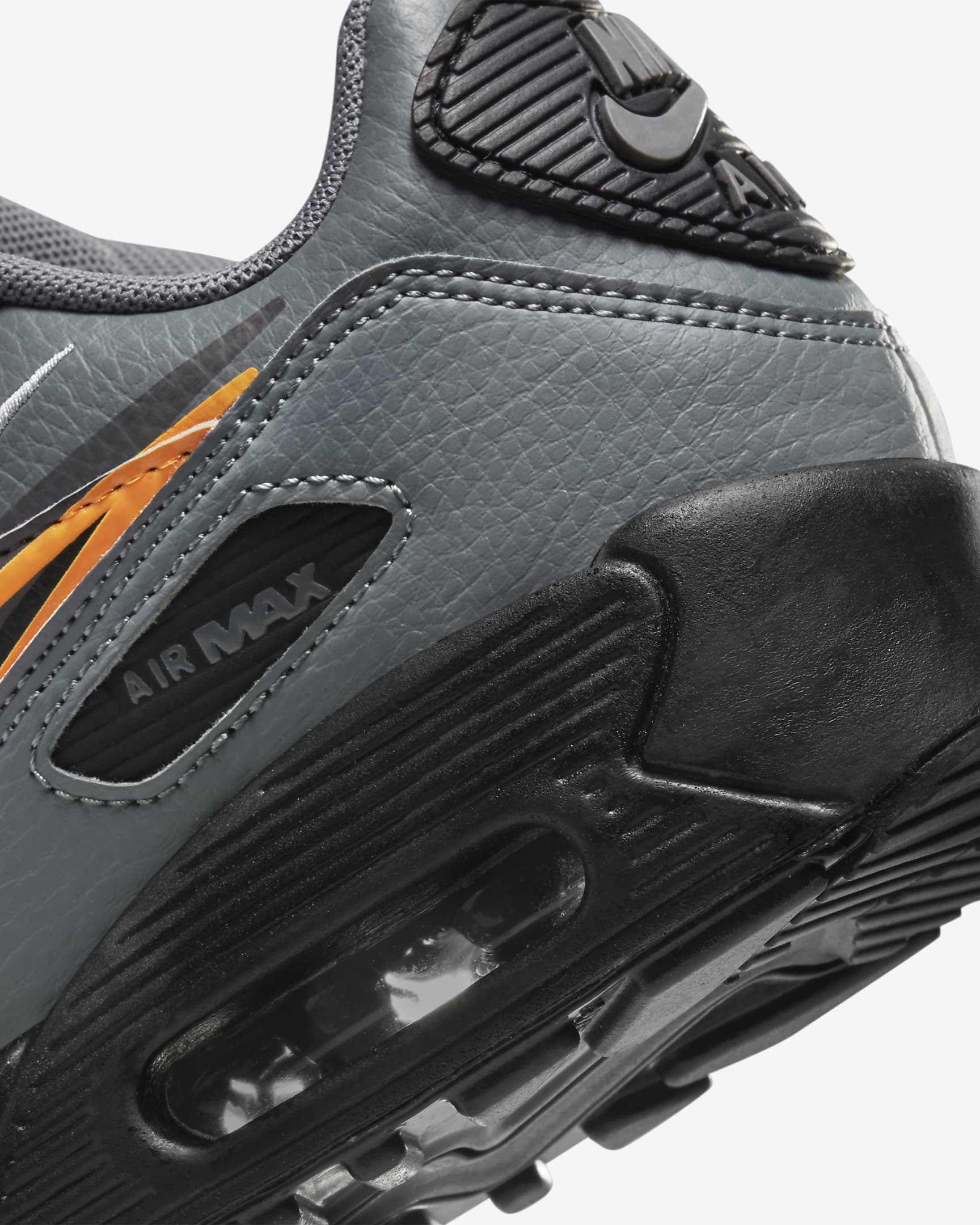 Nike Air Max 90 Next Nature Older Kids' Shoes - Smoke Grey/Bright Mandarin/Medium Ash/Black