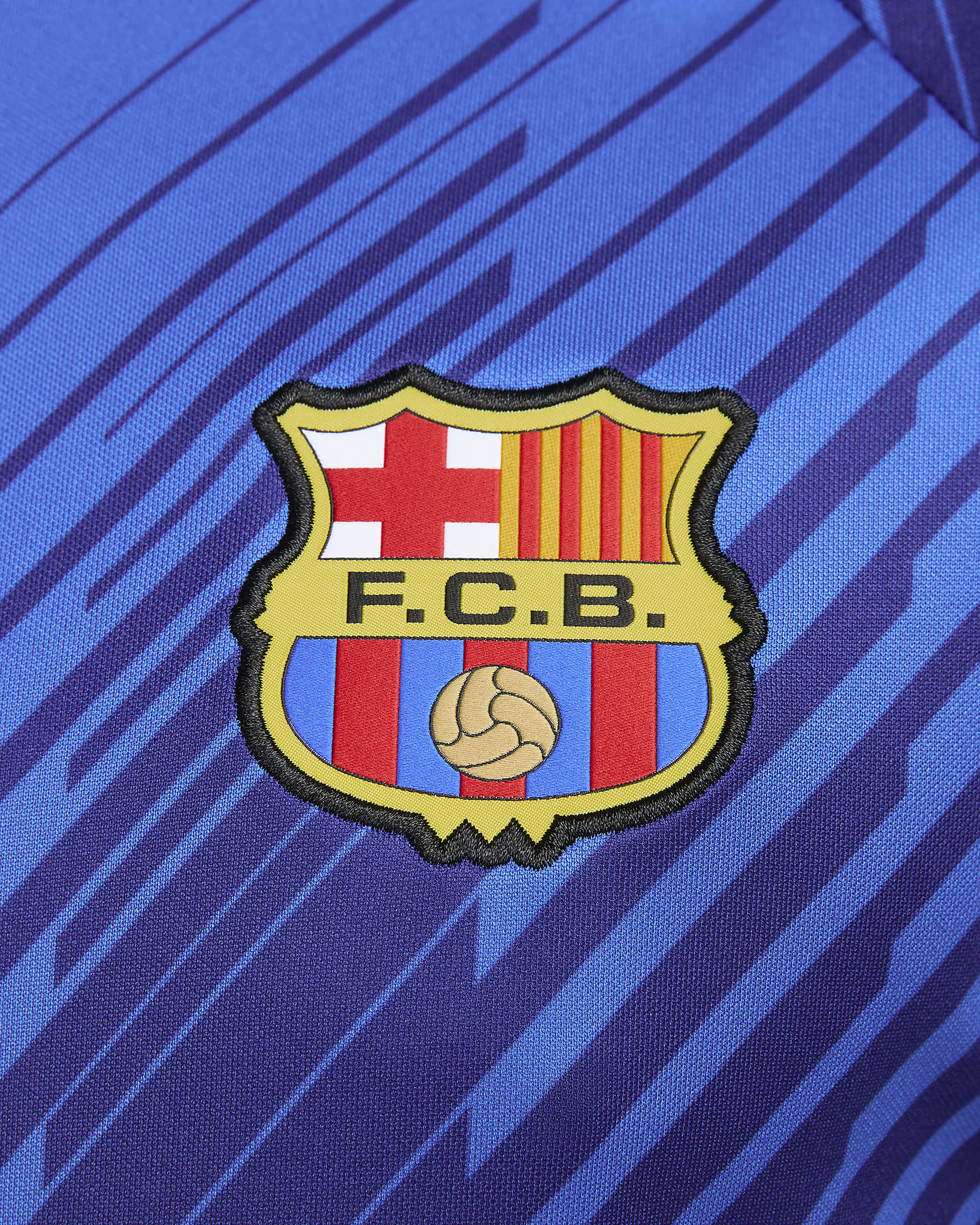 FC Barcelona Academy Pro Men's Nike Dri-FIT Pre-Match Soccer Top - Royal Blue/Royal Blue/Deep Royal Blue/White