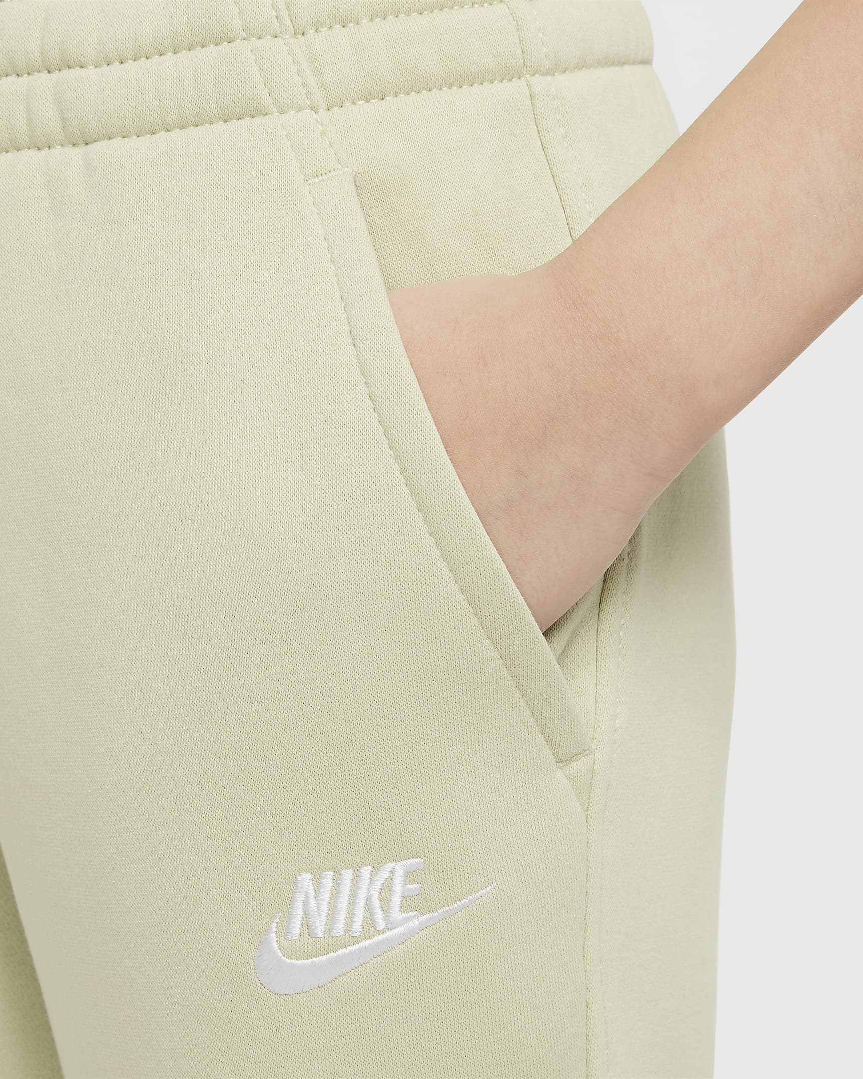 Nike Sportswear Club Fleece Big Kids' Joggers - Olive Aura/White