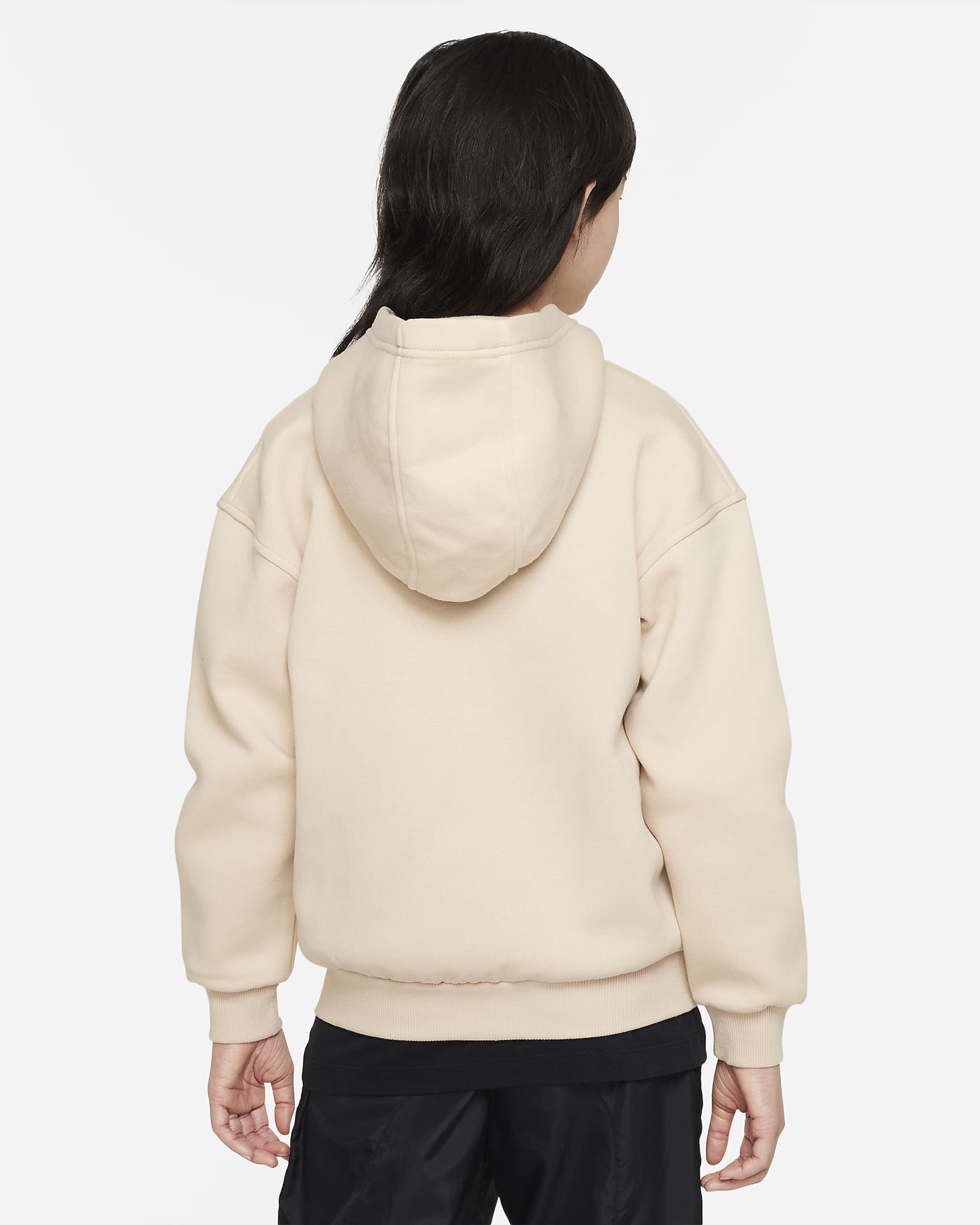 Nike Sportswear Club Fleece Oversize-Hoodie mit durchgehendem Reißverschluss (ältere Kinder) - Sanddrift/Weiß