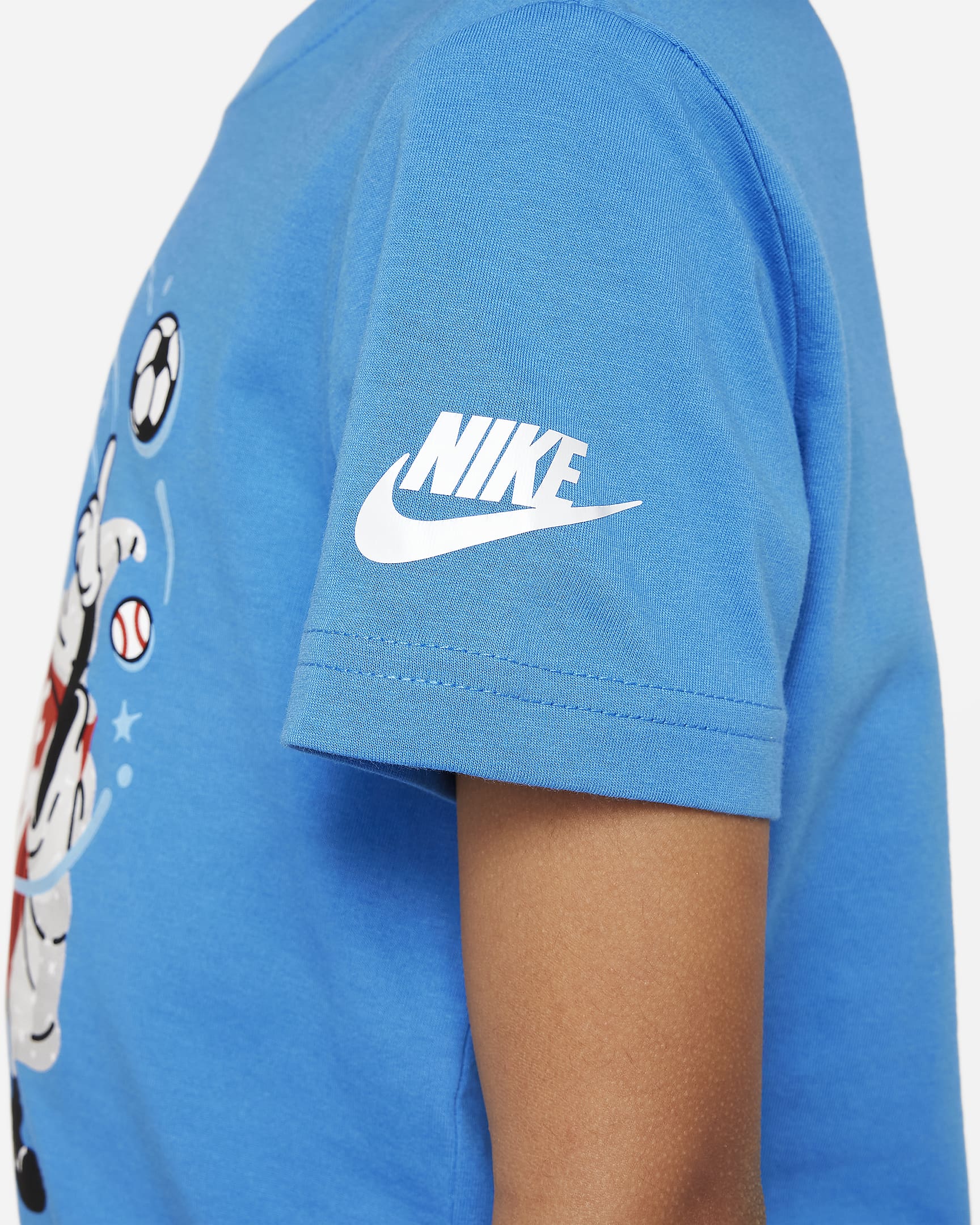 Playera estampada para niño talla pequeña Nike - Azul foto claro