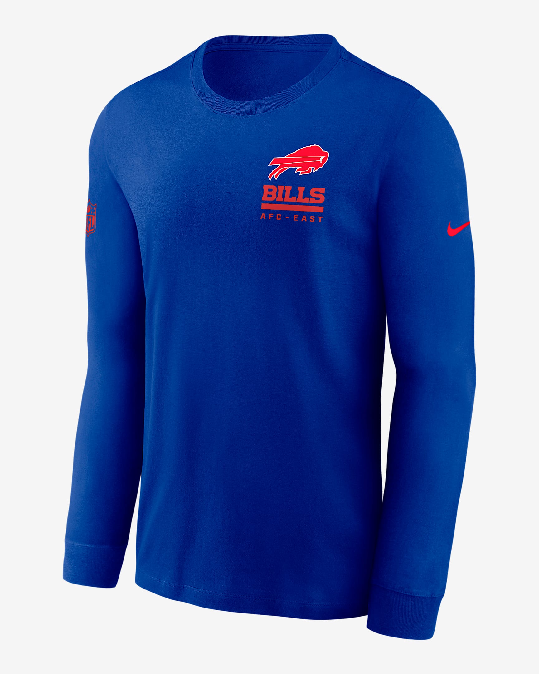Buffalo Bills Sideline Team Issue Men's Nike Dri-FIT NFL Long-Sleeve T-Shirt - Blue