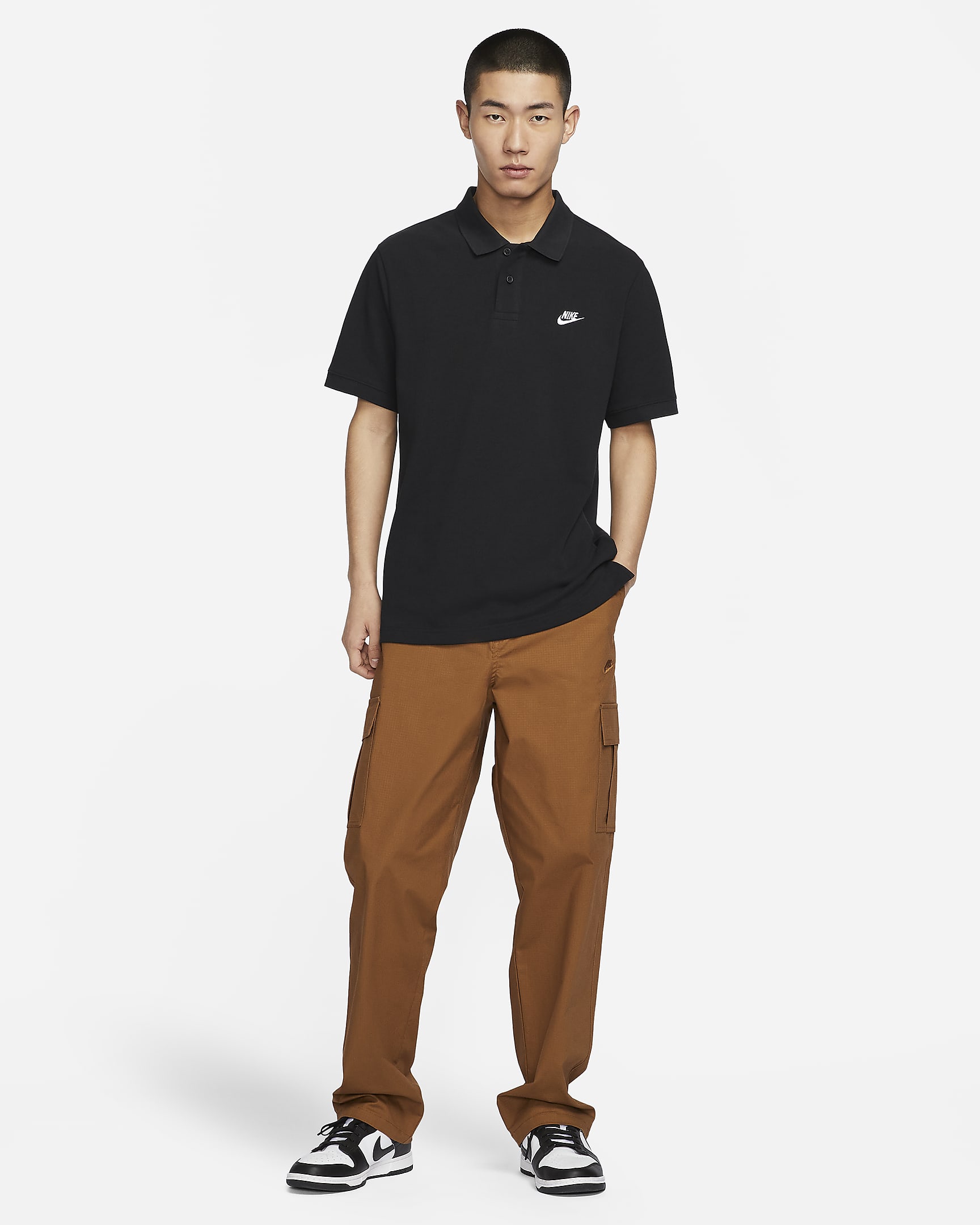 Nike Club Men's Short-Sleeve Polo - Black/White