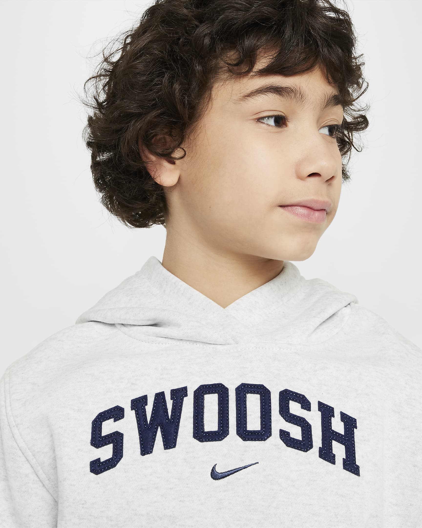 Sudadera con gorro para niños talla grande Nike Sportswear Club Fleece - Abedul jaspeado