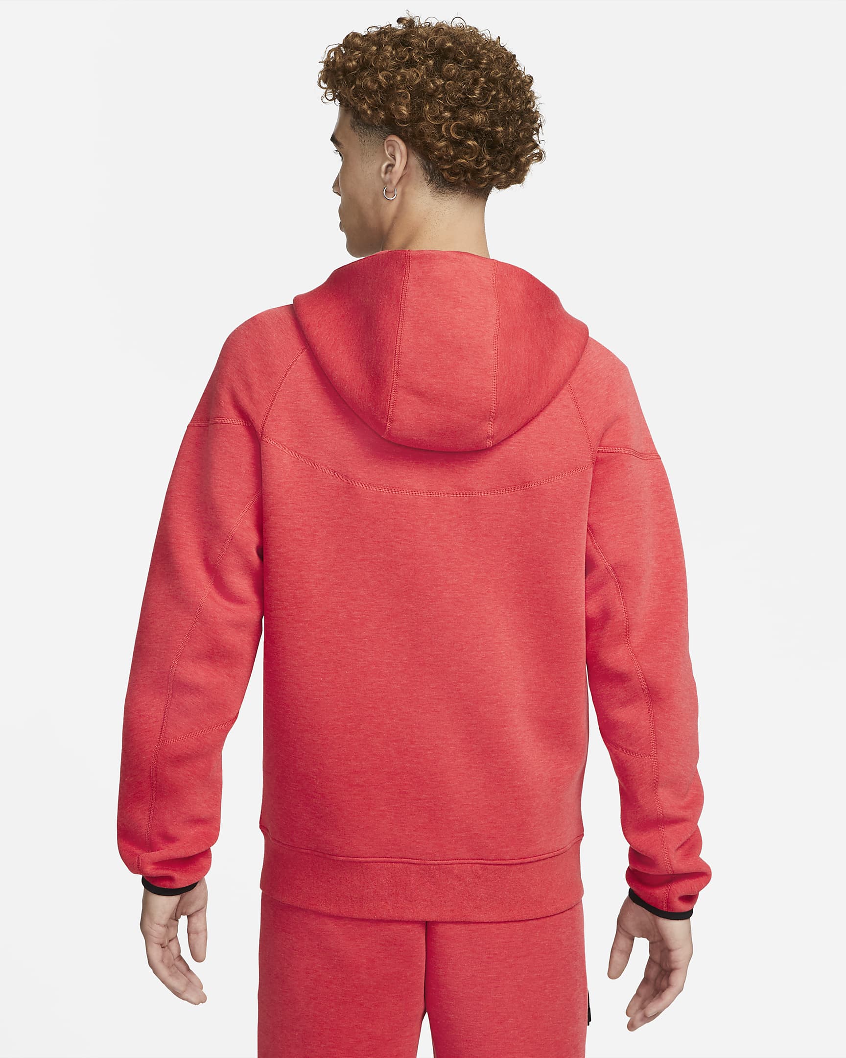 Nike Sportswear Tech Fleece Windrunner Men's Full-Zip Hoodie - Light University Red Heather/Black