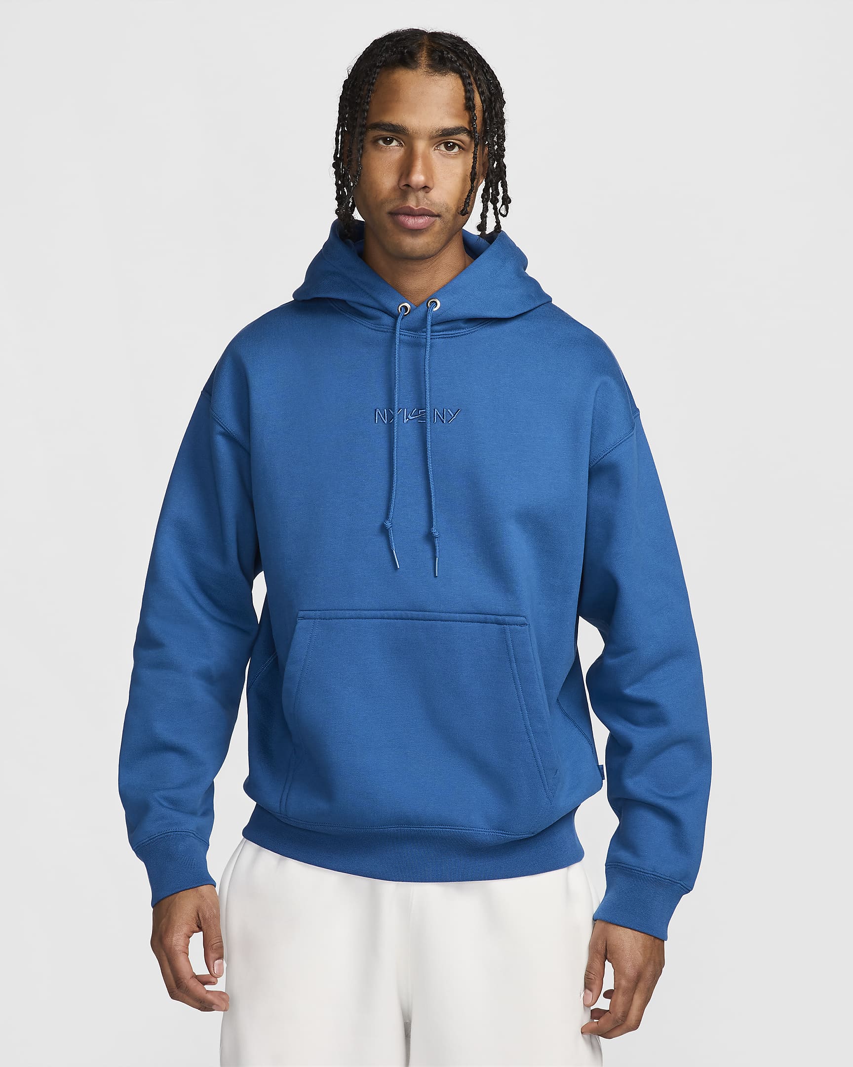 Nike Solo Swoosh Men's Fleece Pullover Hoodie - Court Blue