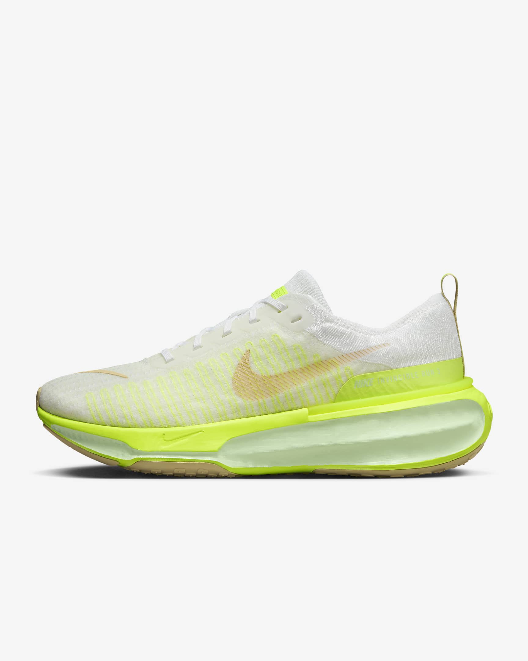 Tenis de correr en pavimento para hombre Nike Invincible 3 - Blanco/Volt/Vela/Oro team